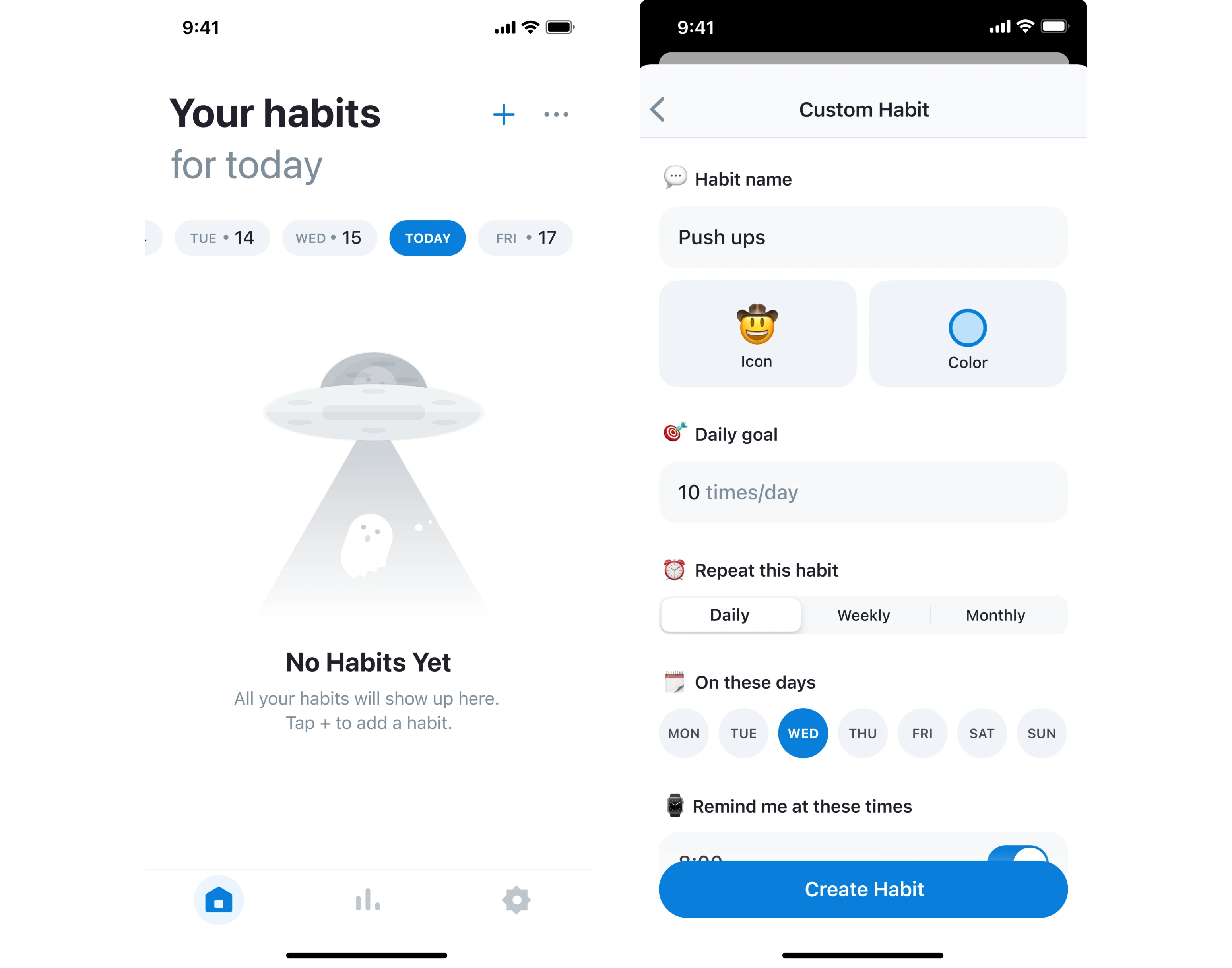 HabitSpace before redesign