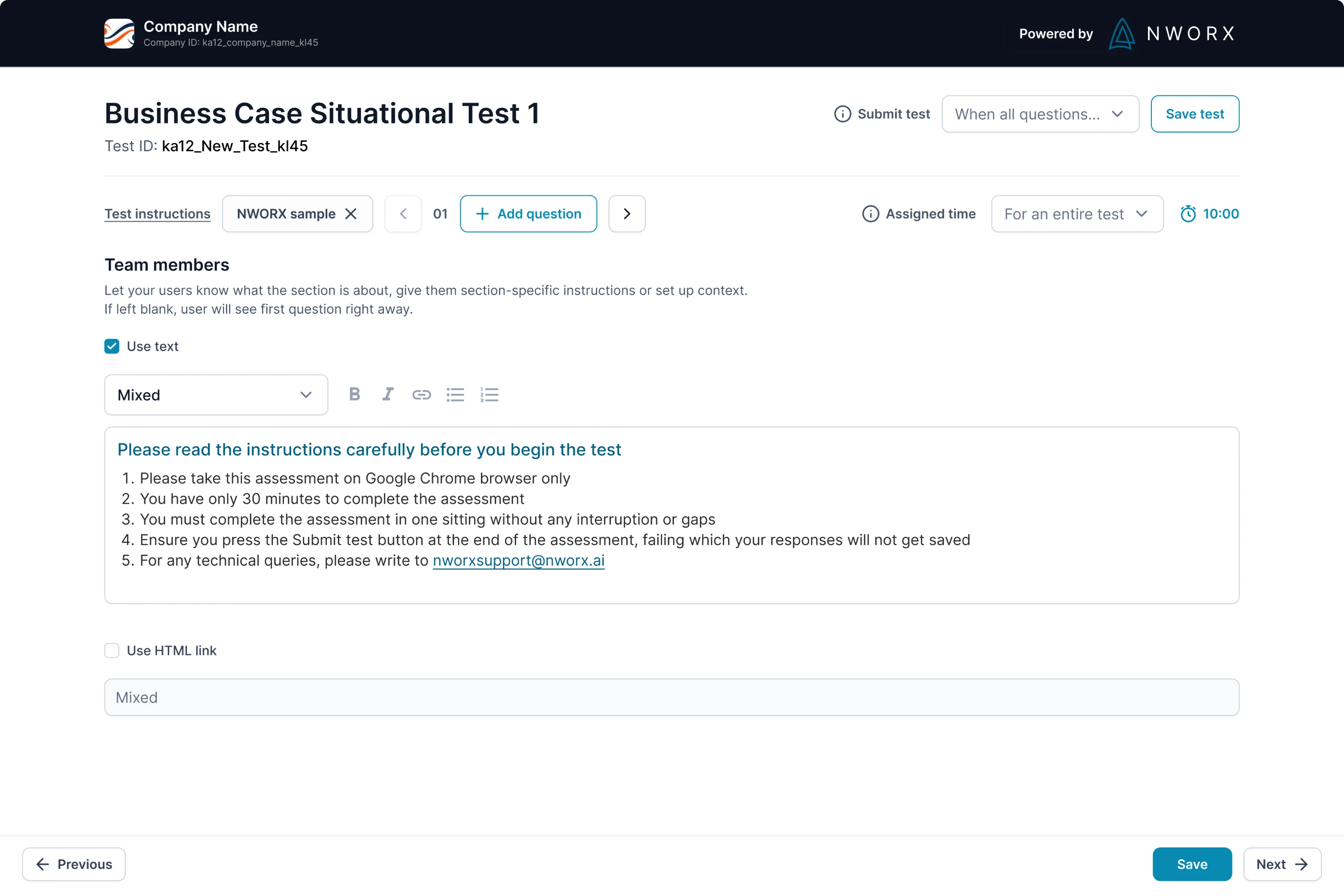 Business case situation