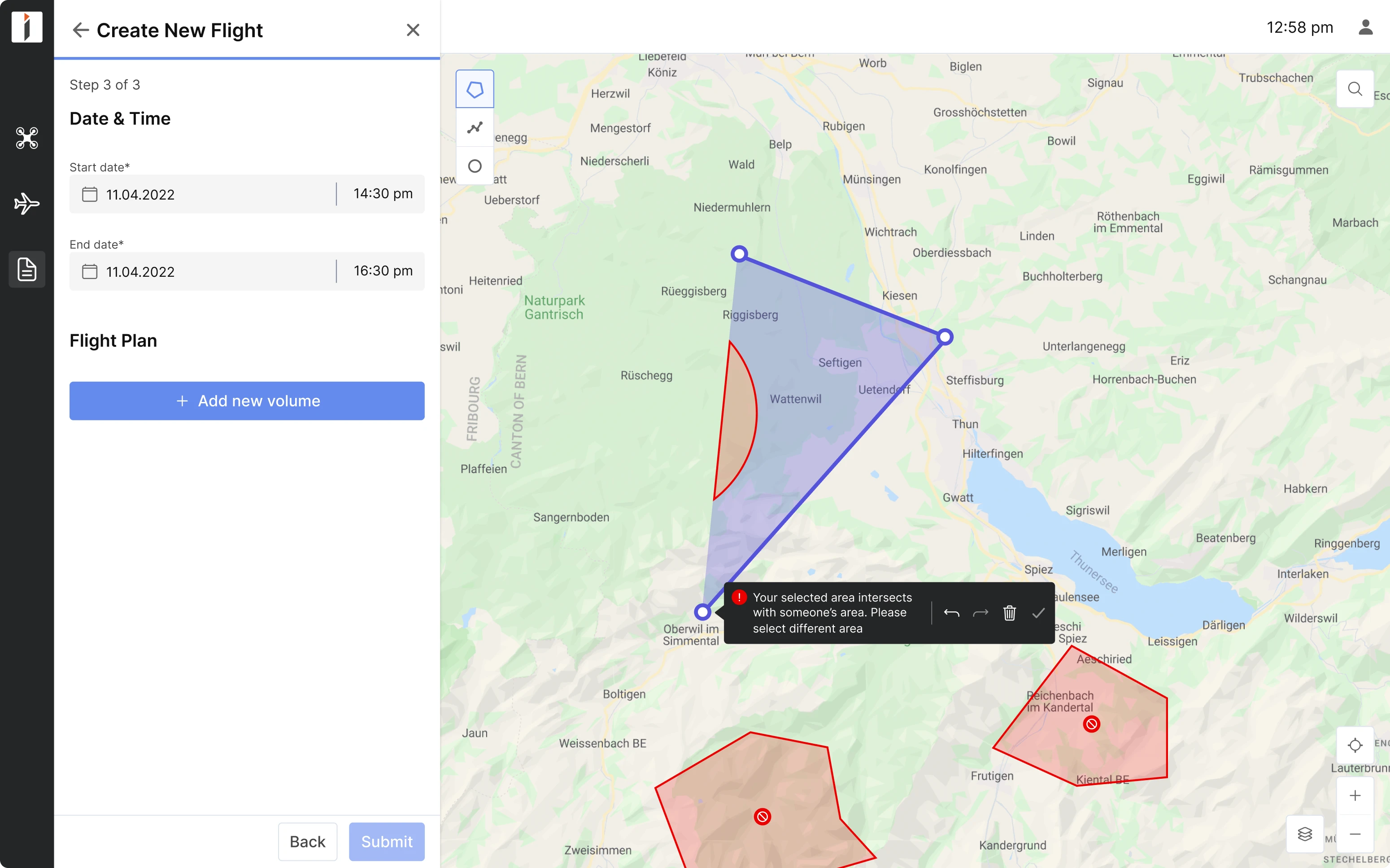 data visualisation design for a drone management SaaS application