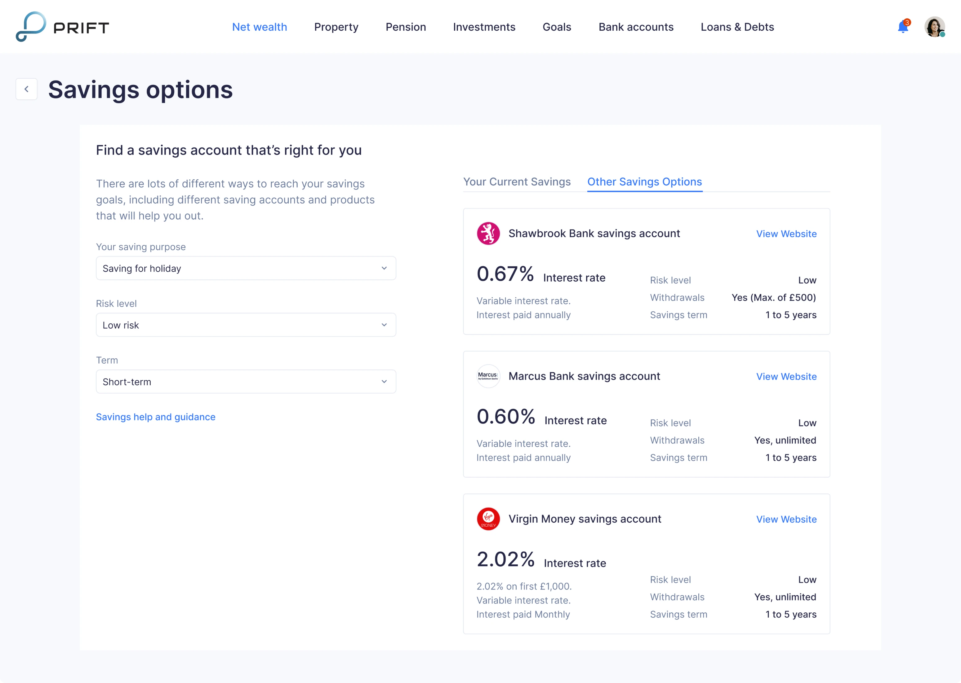 clean fintech interface design example