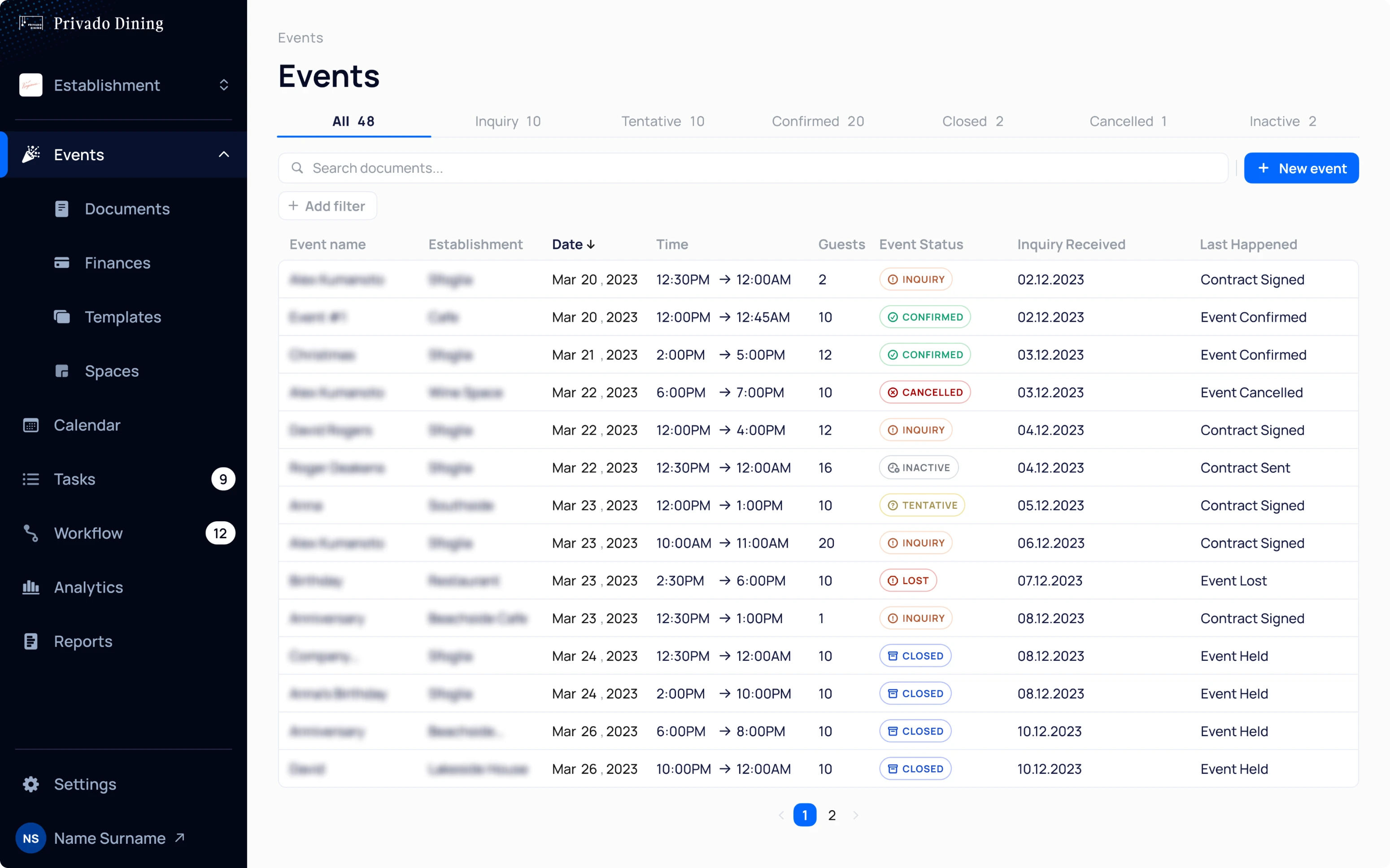 before after UI/UX redesign example of an AI event management platform