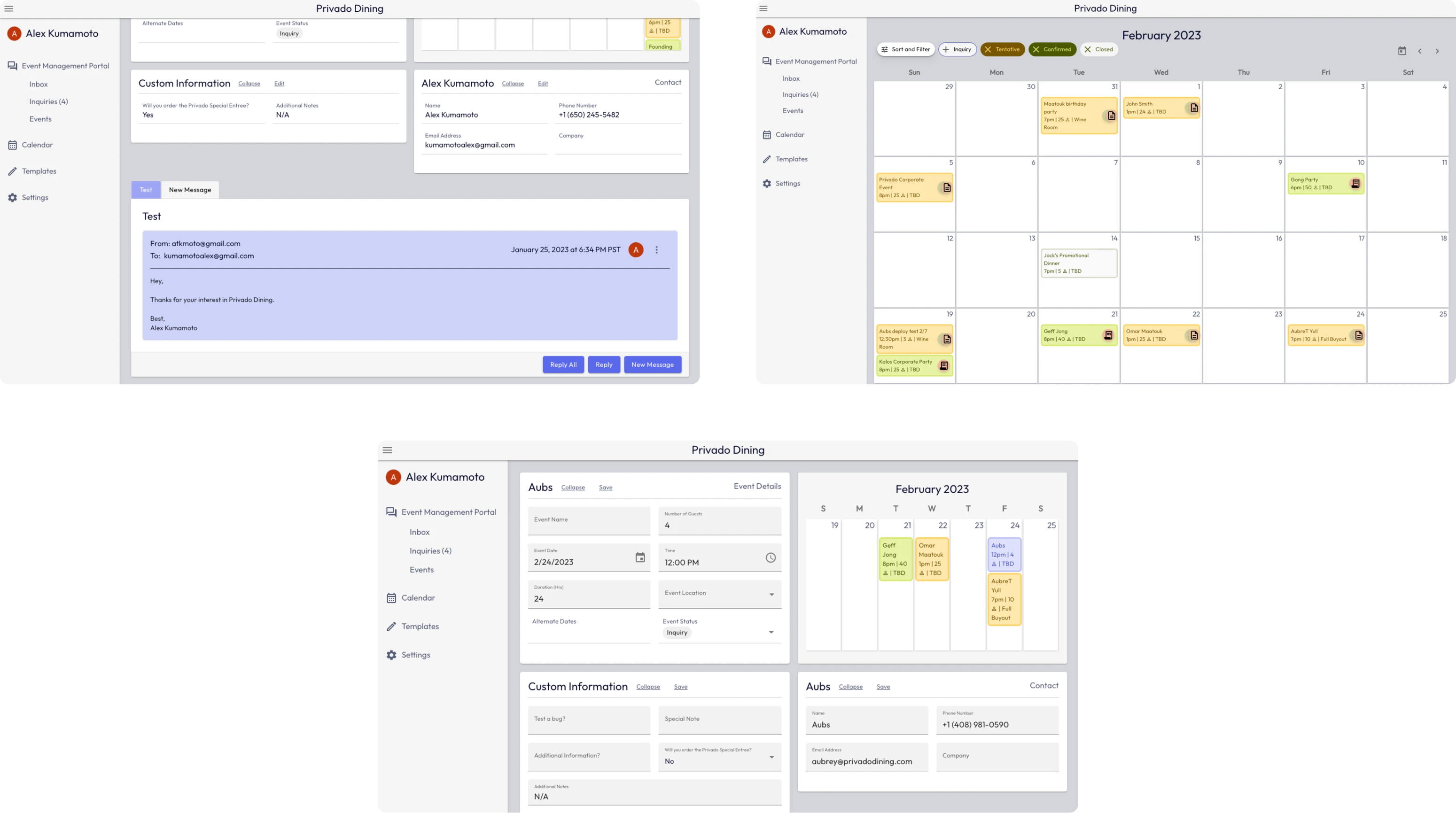 before after redesign examples of an AI-powered event management platform