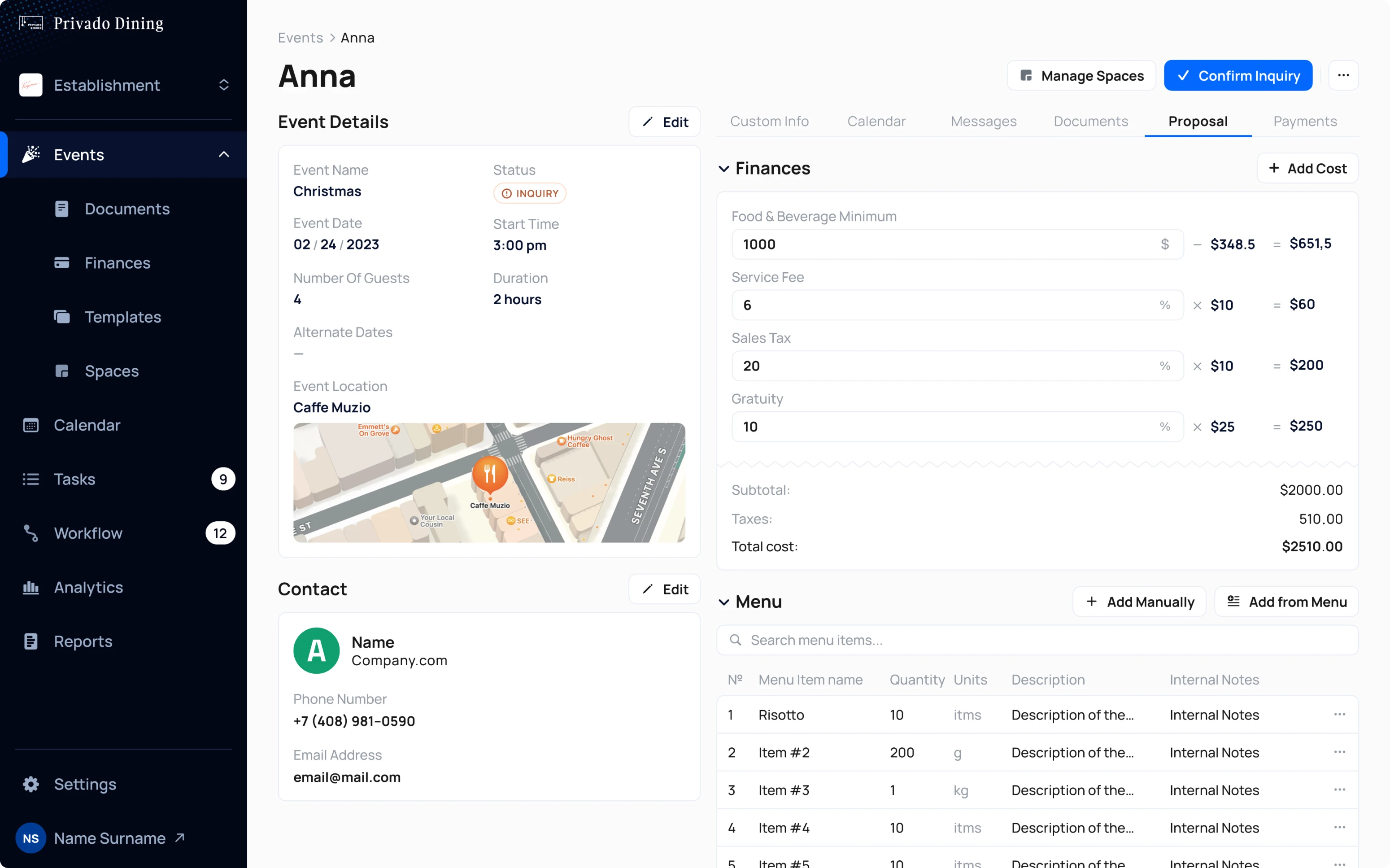 event management interface design example of before and after redesign