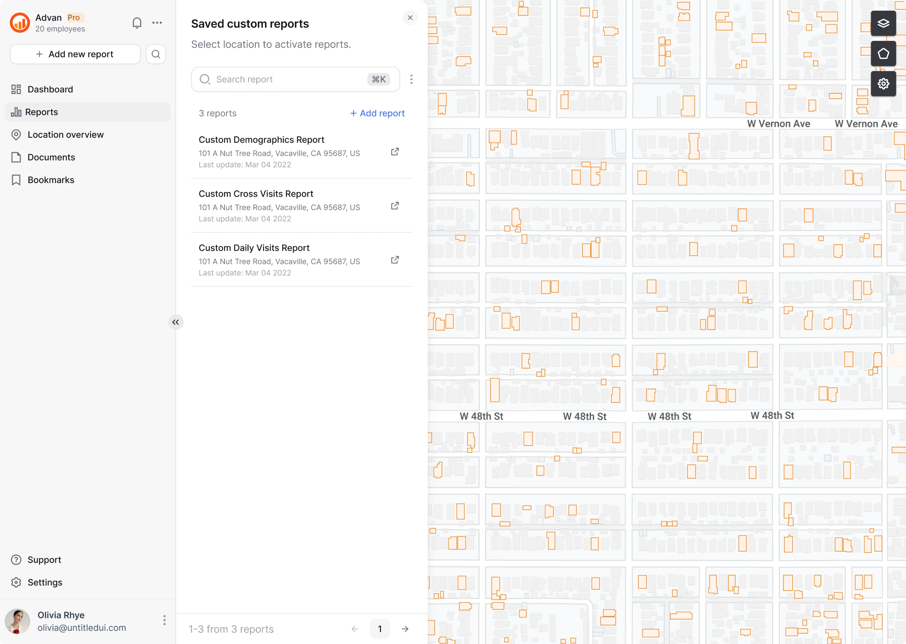 Reports feature design in SaaS
