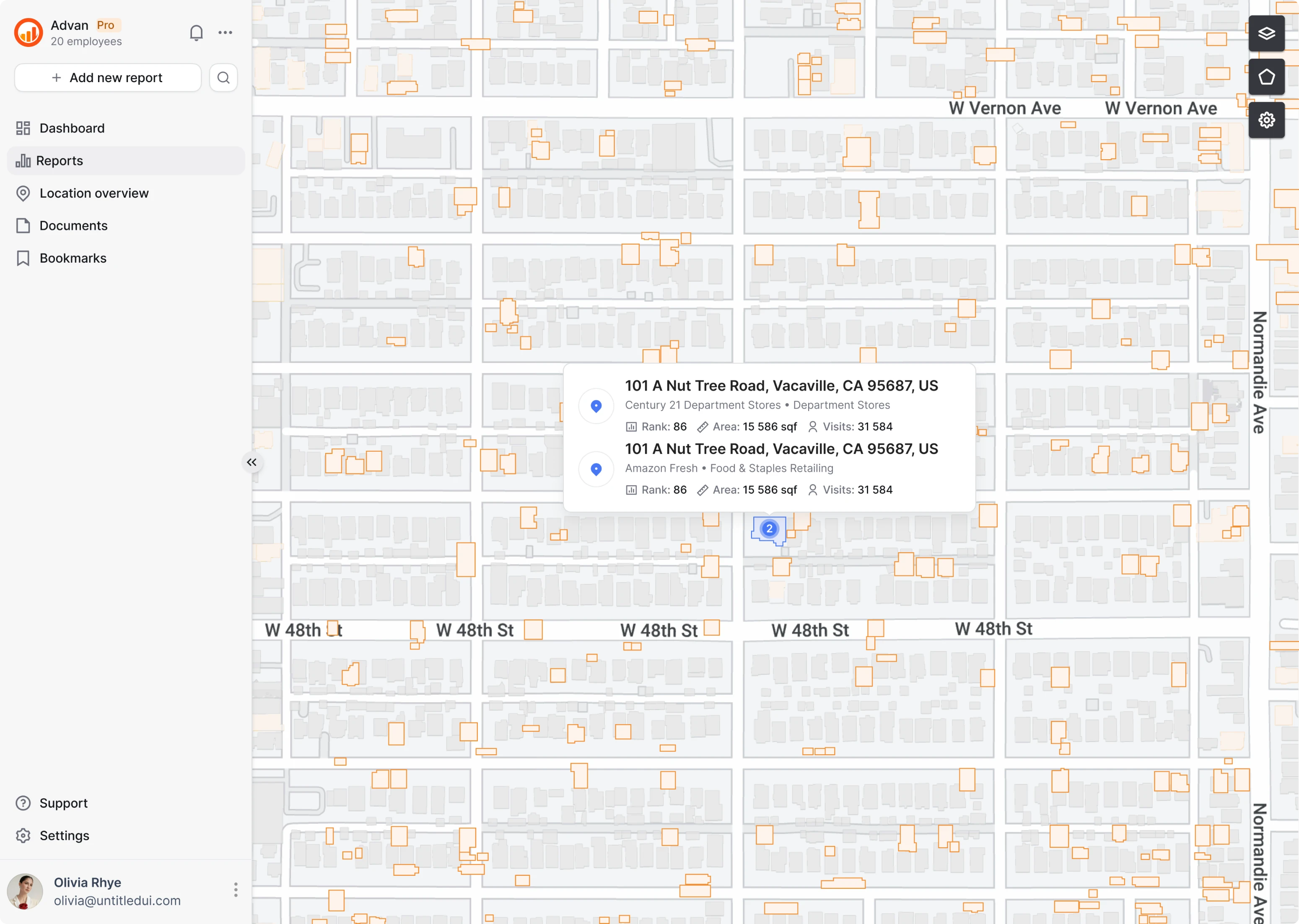 location report design for SaaS