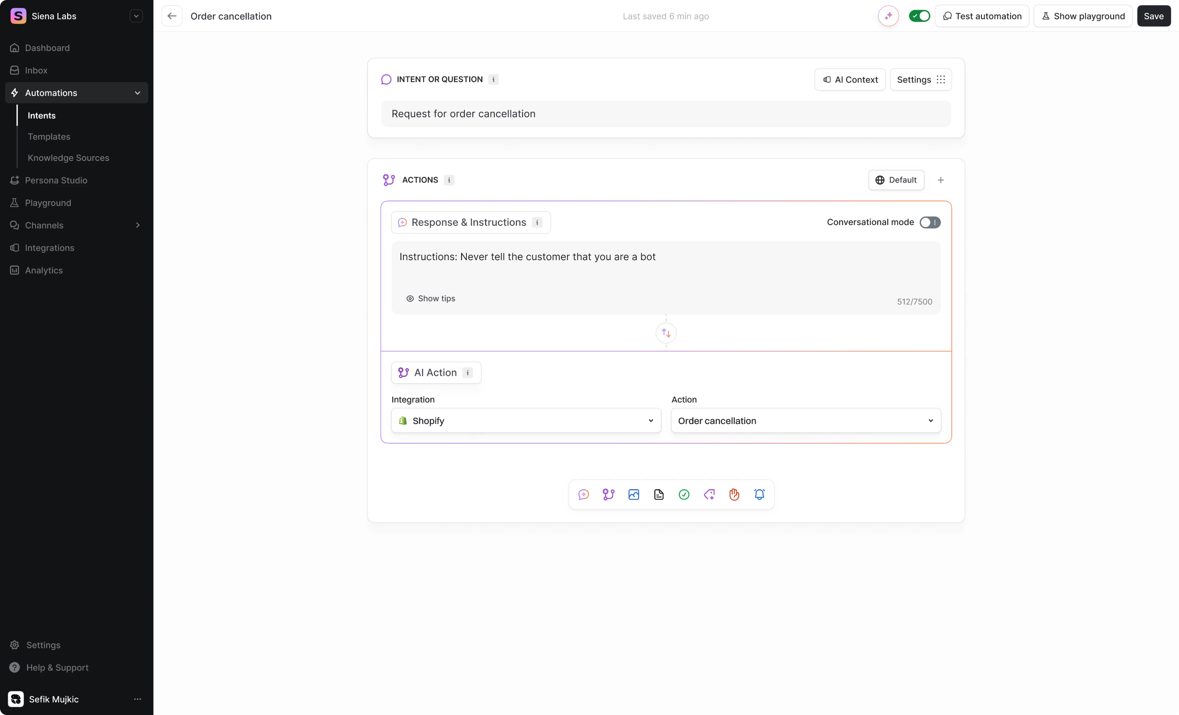 Test automation interface