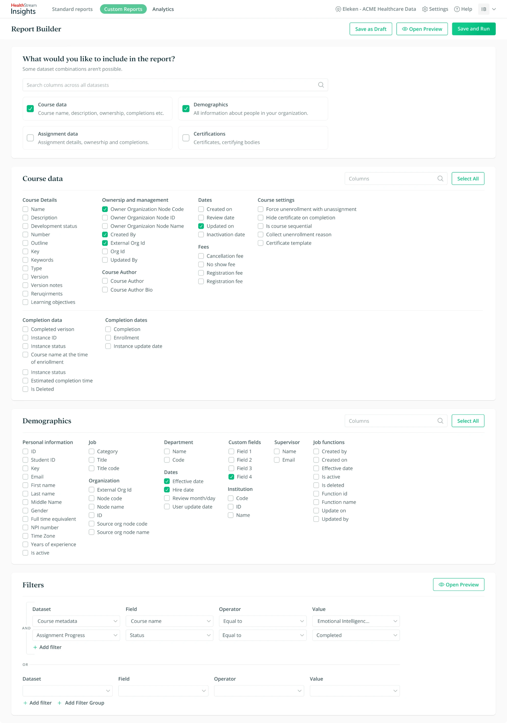 Report Builder after redesign