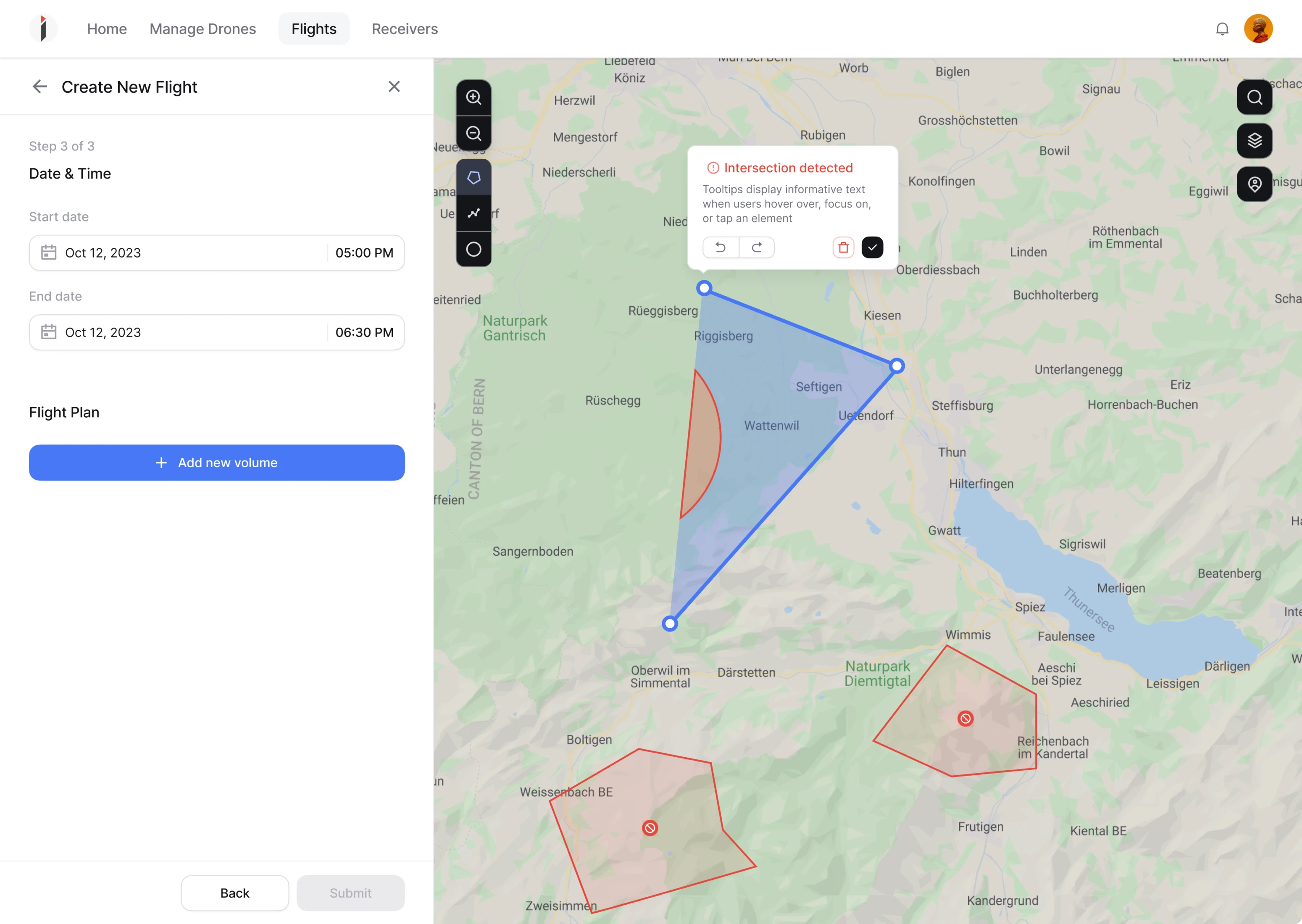 data visualisation design for a drone management SaaS application