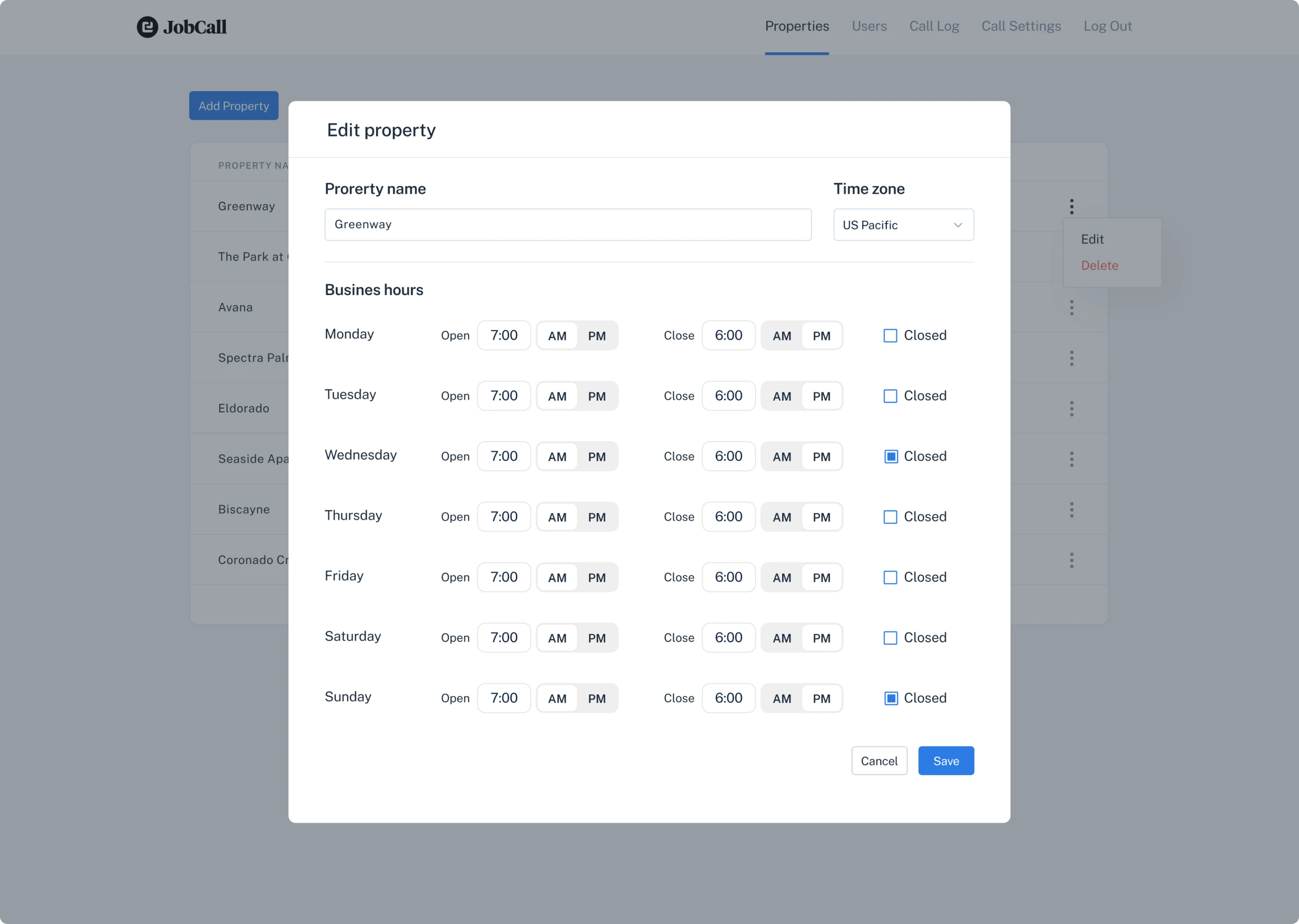 choosing time slot UI UX design for property management app