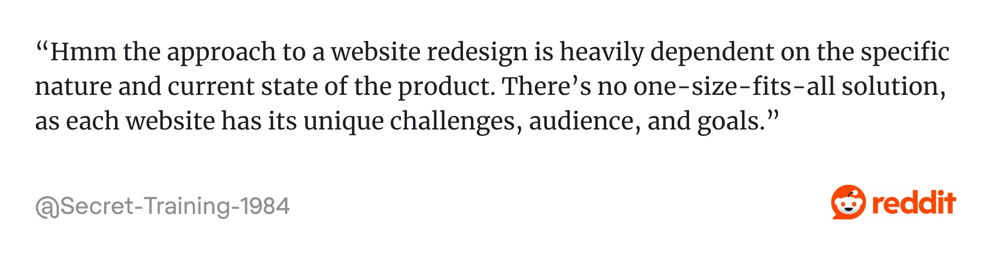 reddit thread about redesign approach