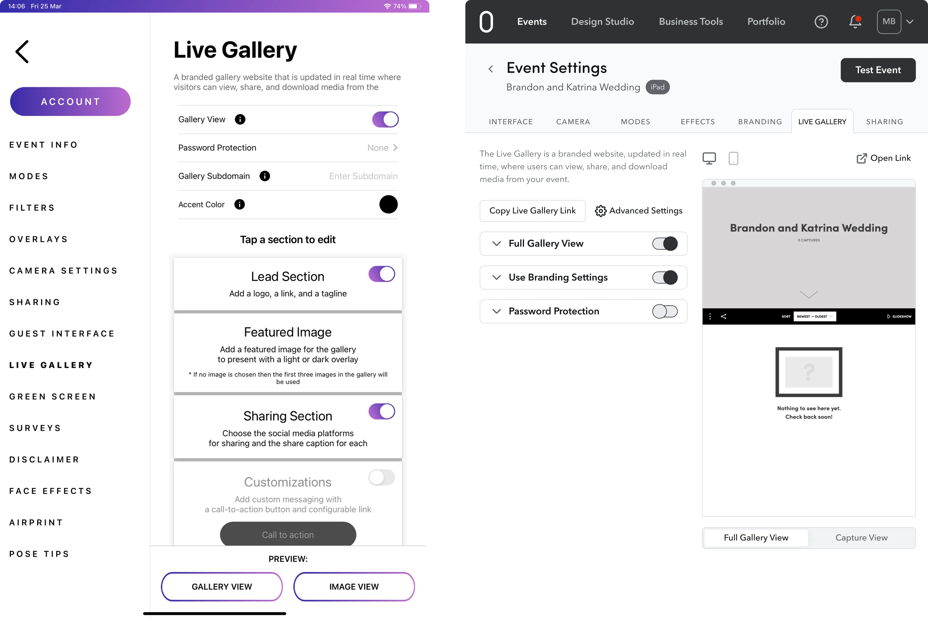 UX design for Photobooth Supply
