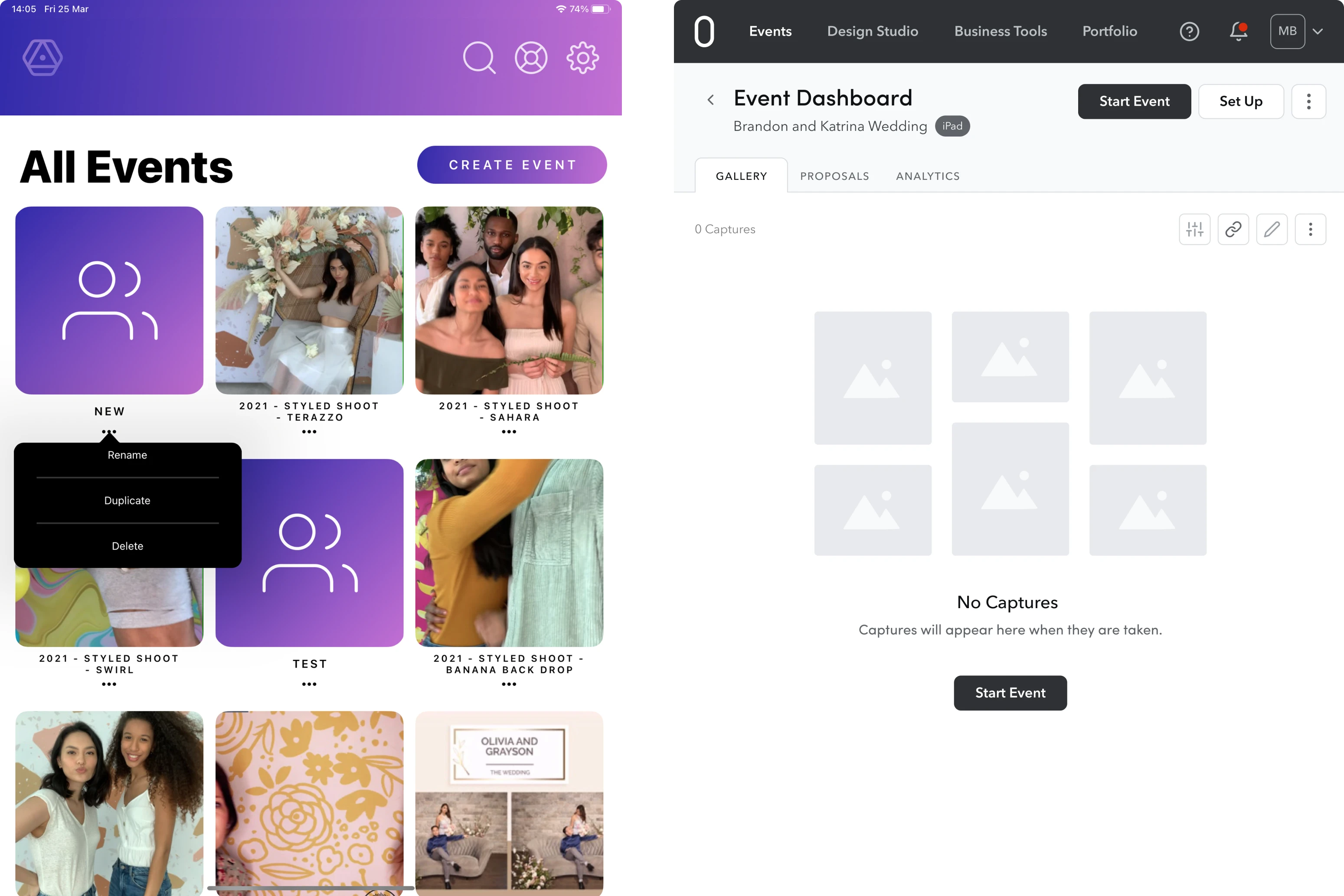 UX design for Photobooth Supply
