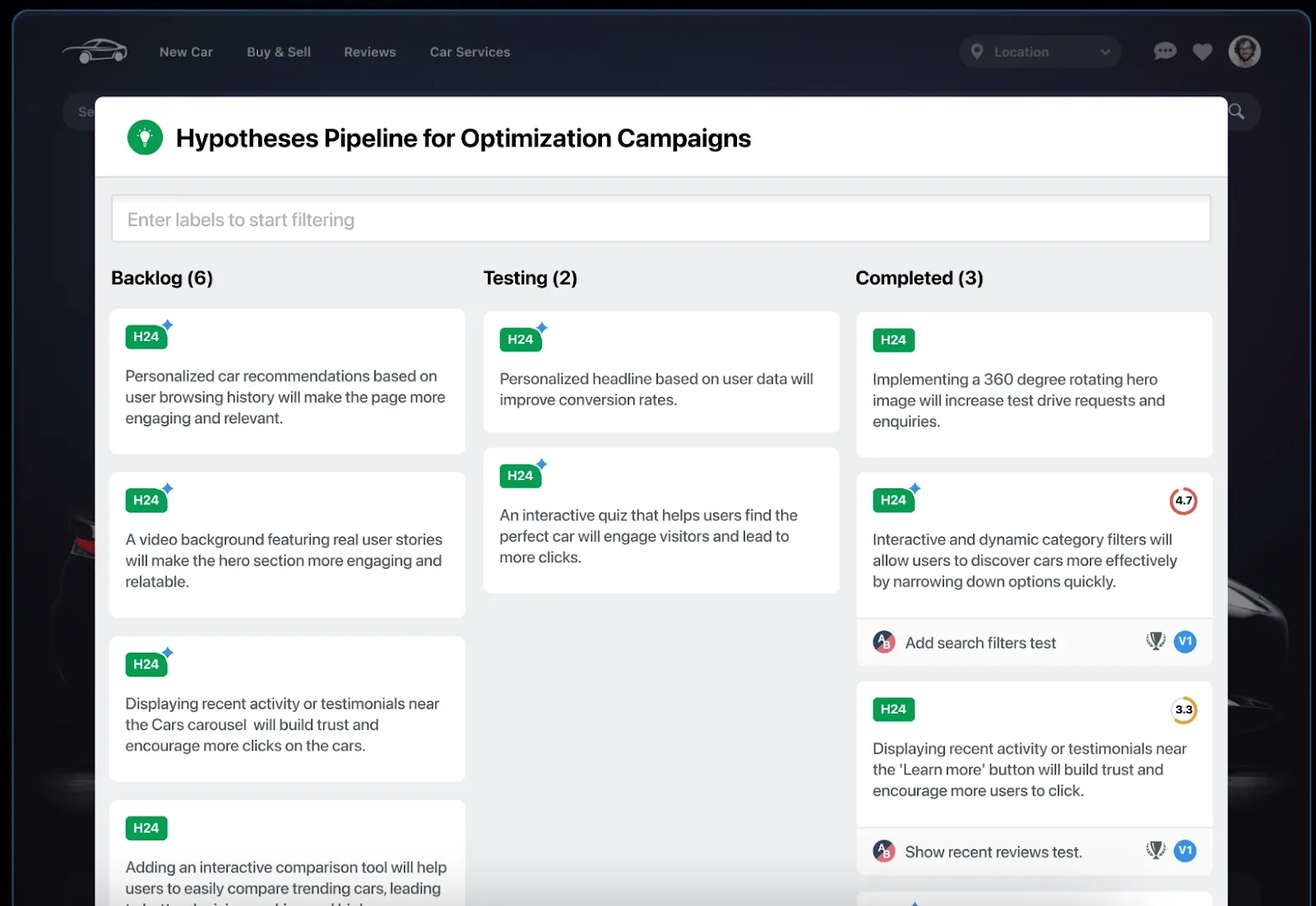 Visual Website Optimizer AI powered product Copilot for X purposes