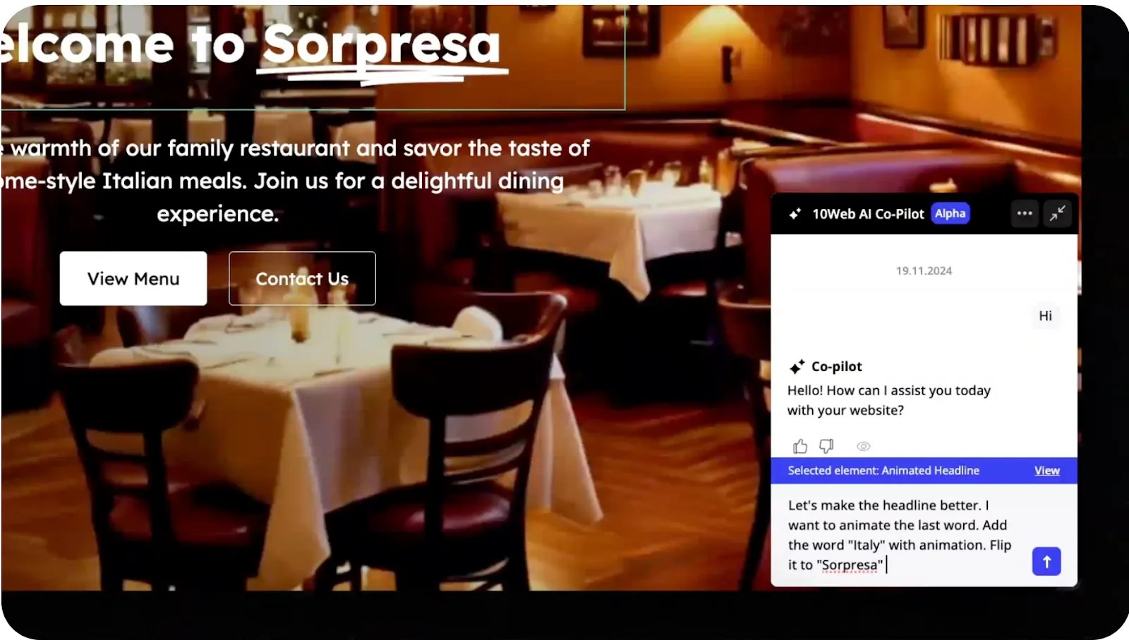 10Web AI website builder to create websites quickly 