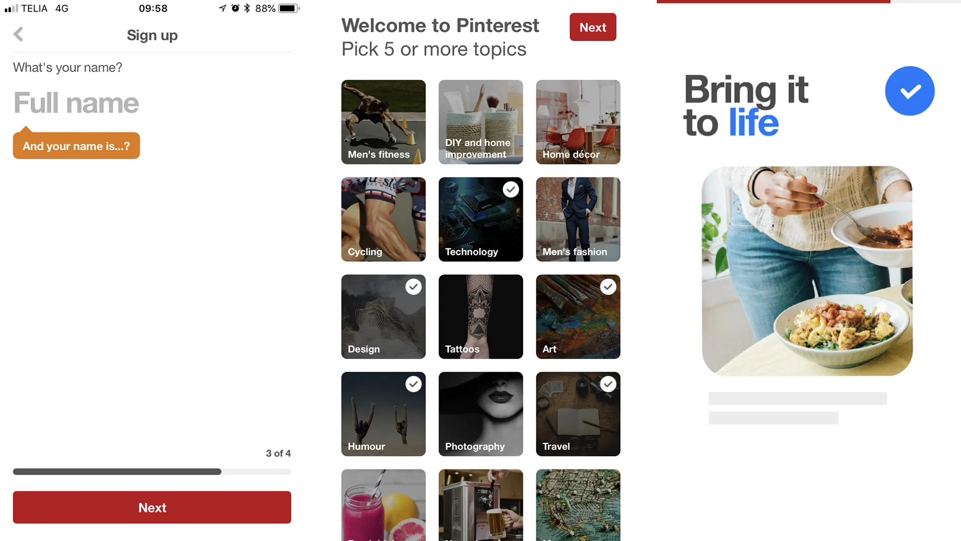 sign-up flow page example