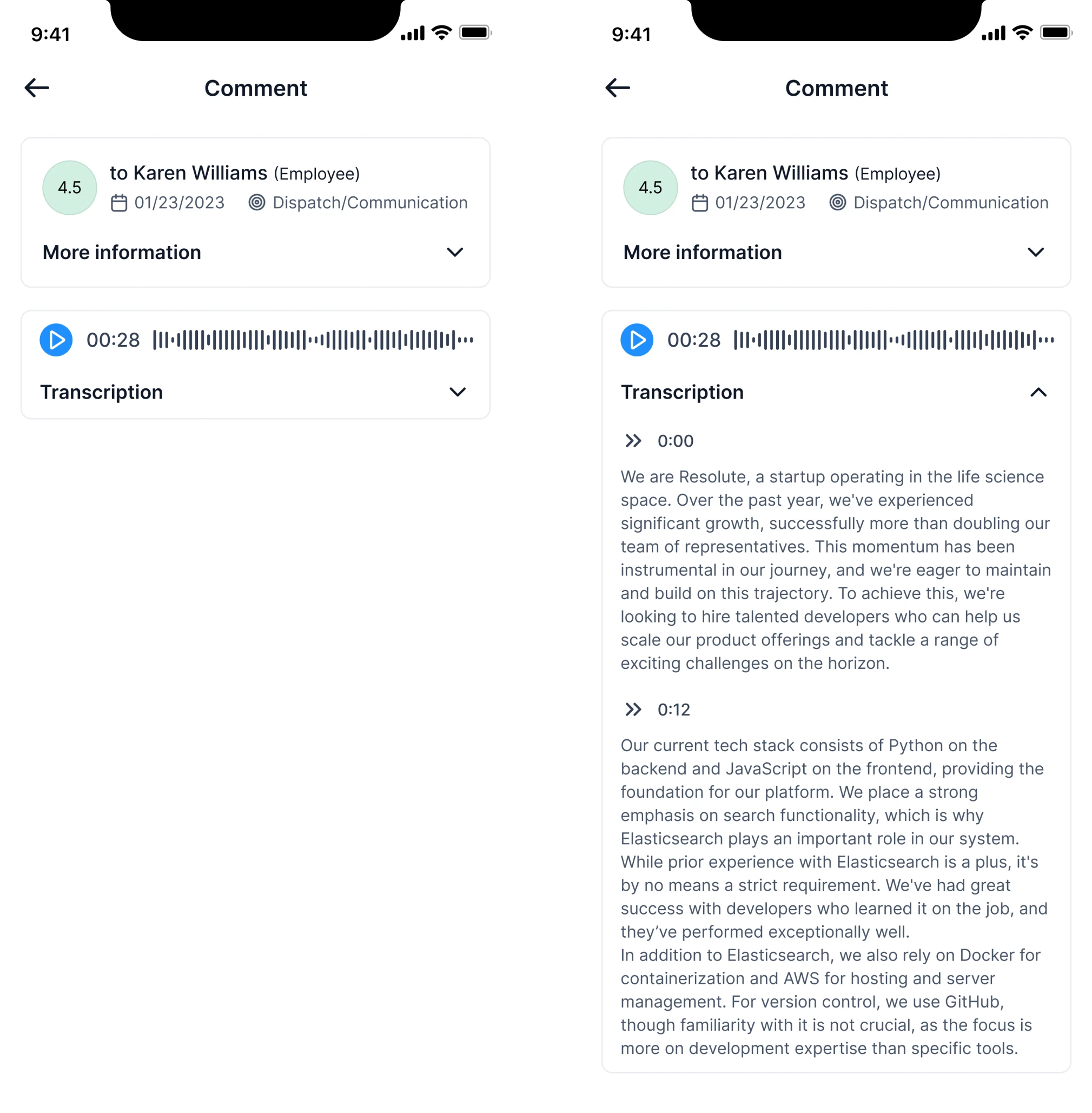 VLI Tech's voice-based feedback design