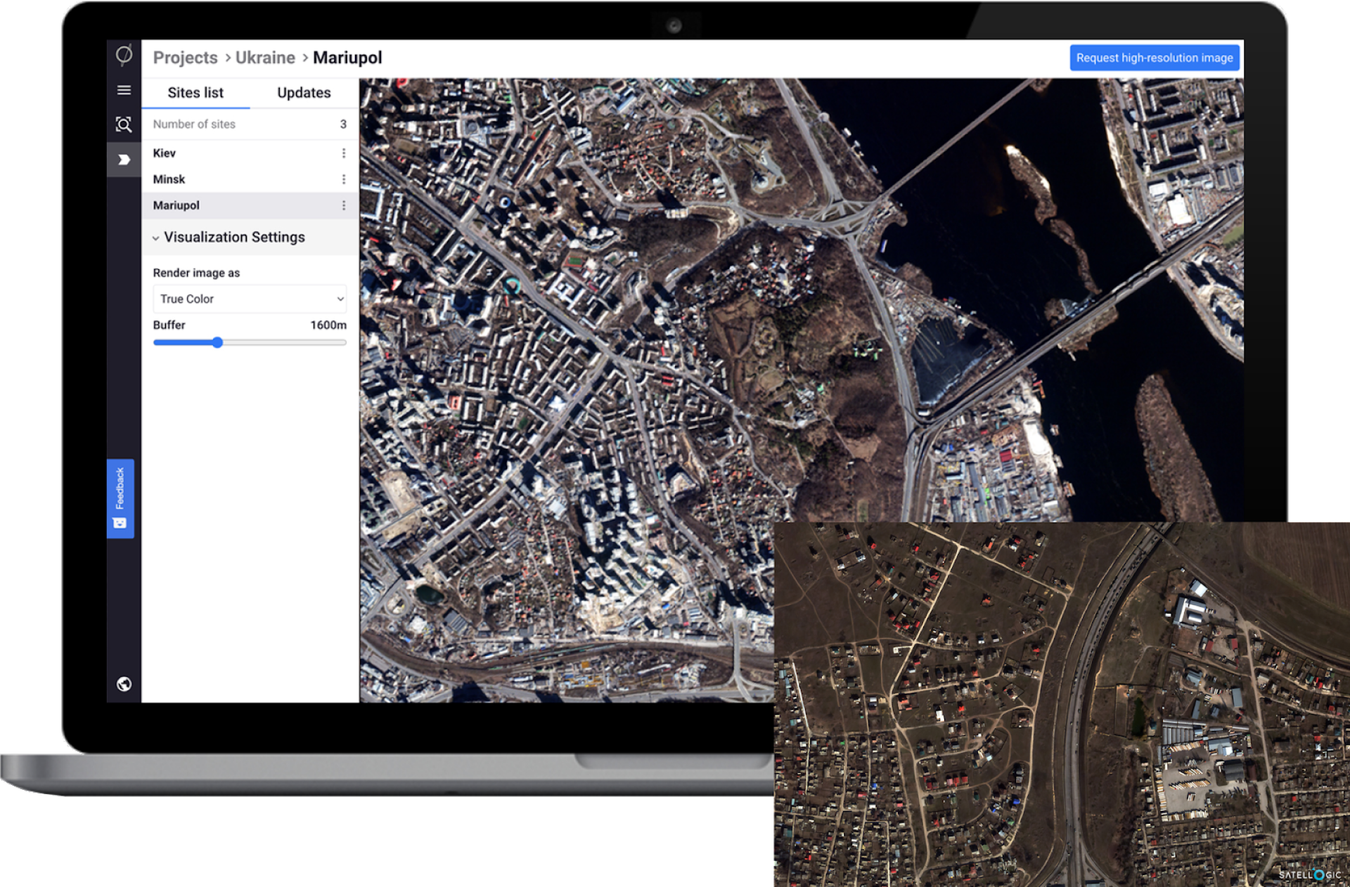 geospatial SaaS app design example
