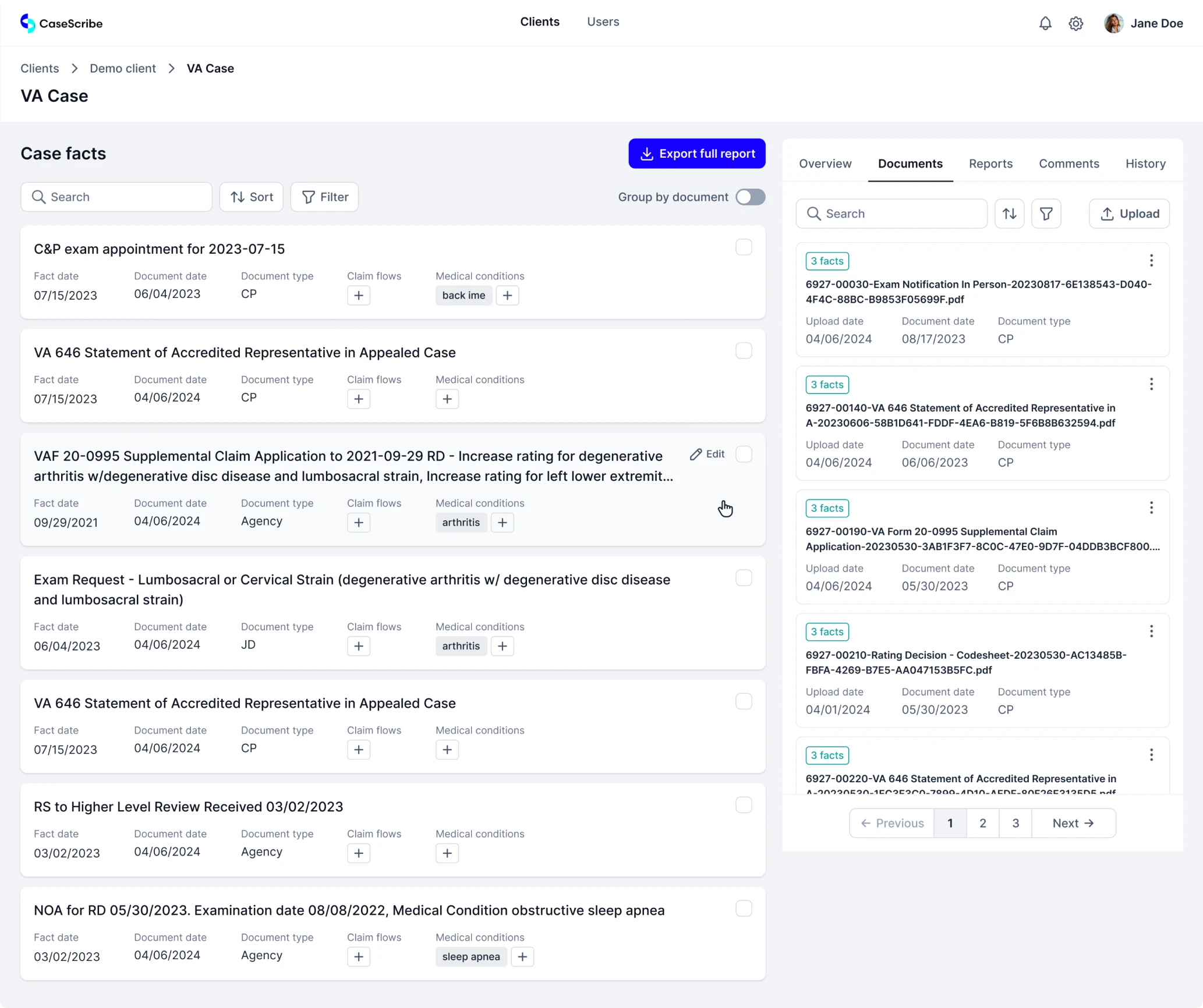 After the redesign CaseScribe