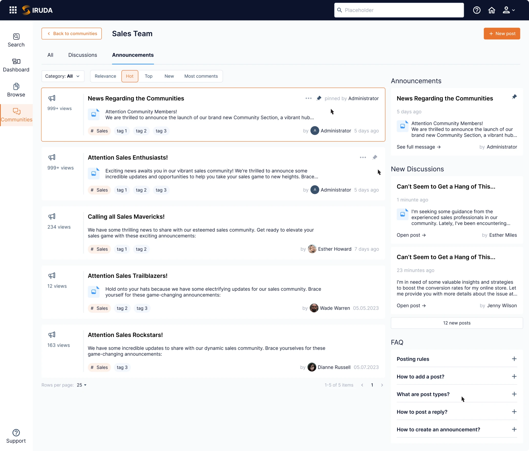 Data Streams design interface