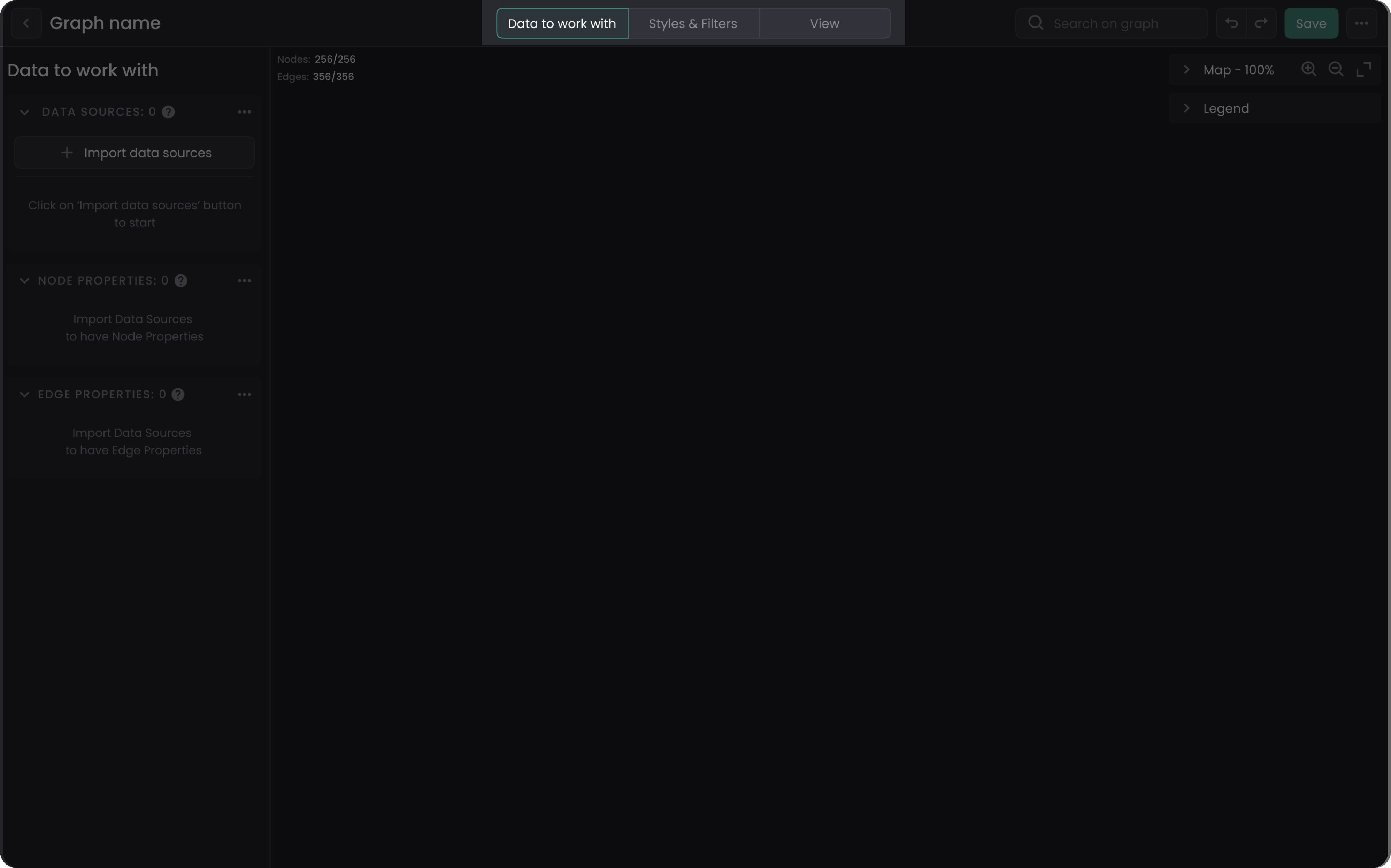 tabs UX design example for a no-code data platform