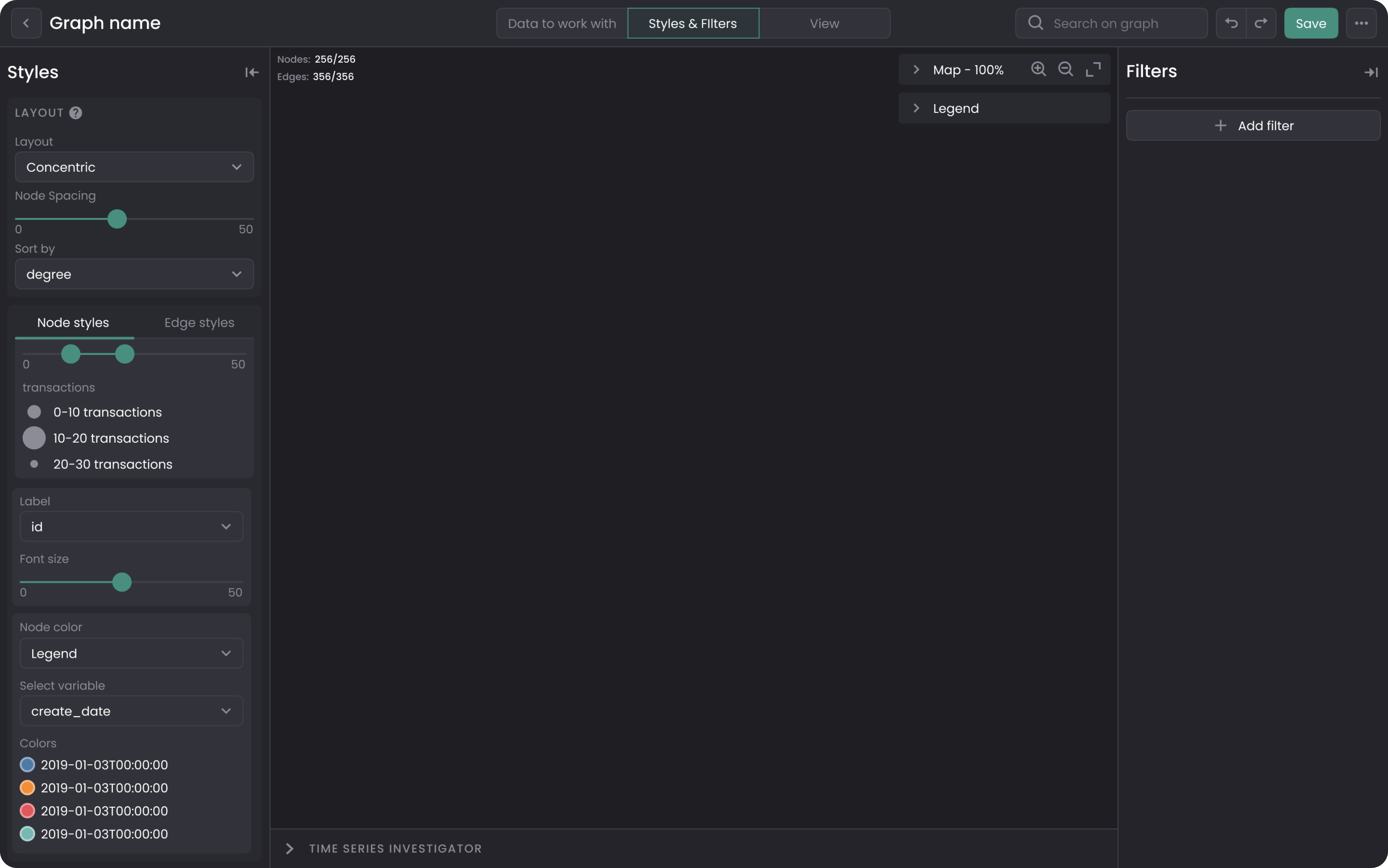 UI/UX interface design example of a no-code platform
