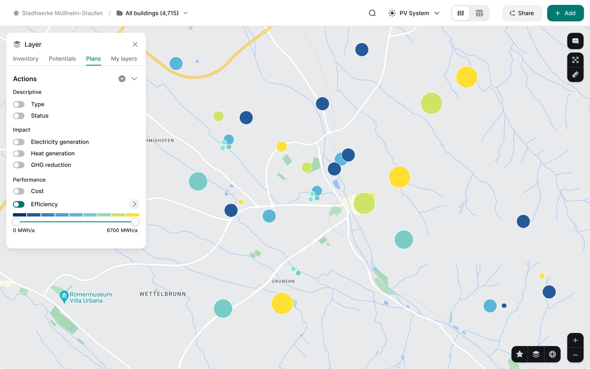 Visualizing layers in Greenventory