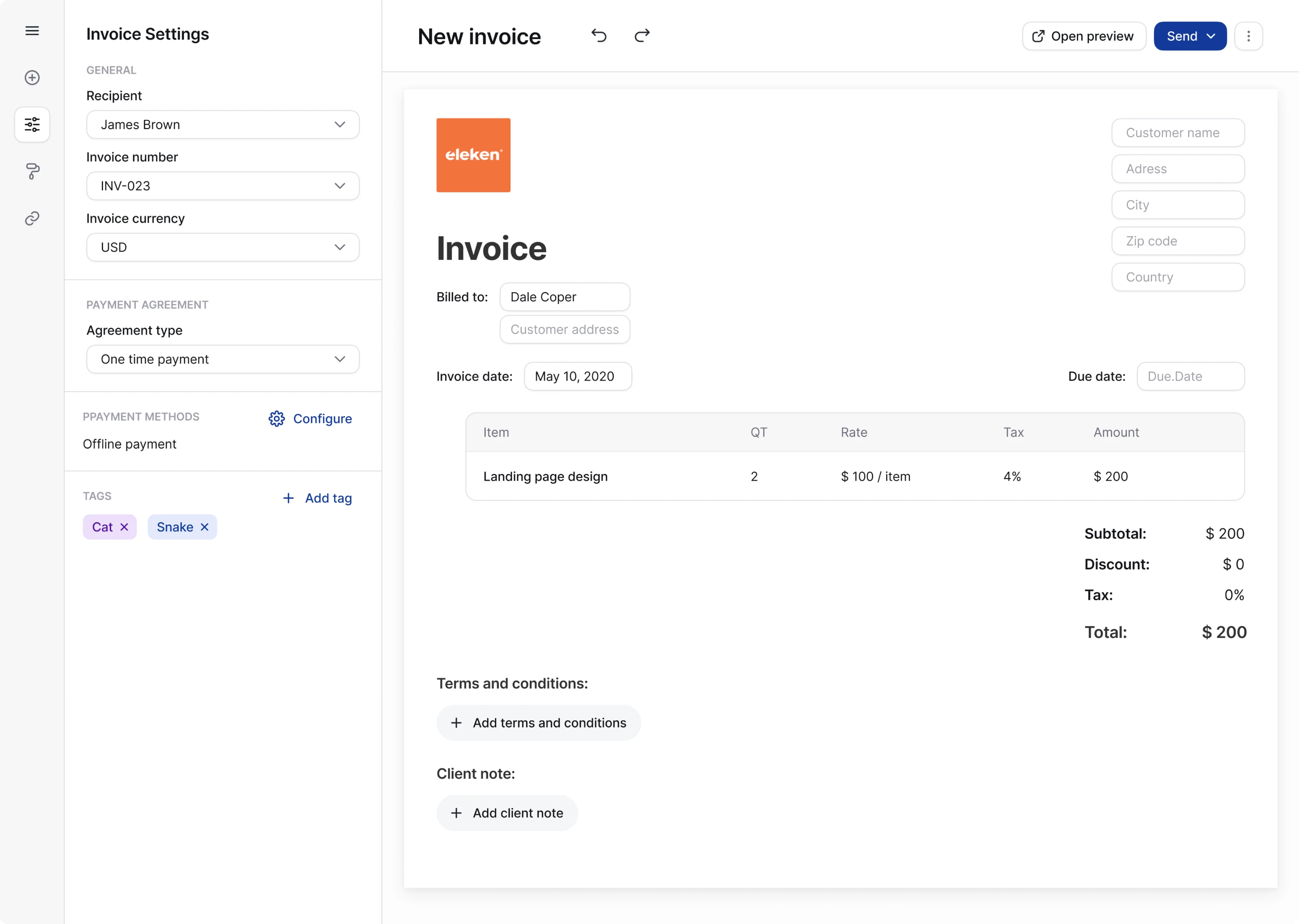  invoices dashboard redesign