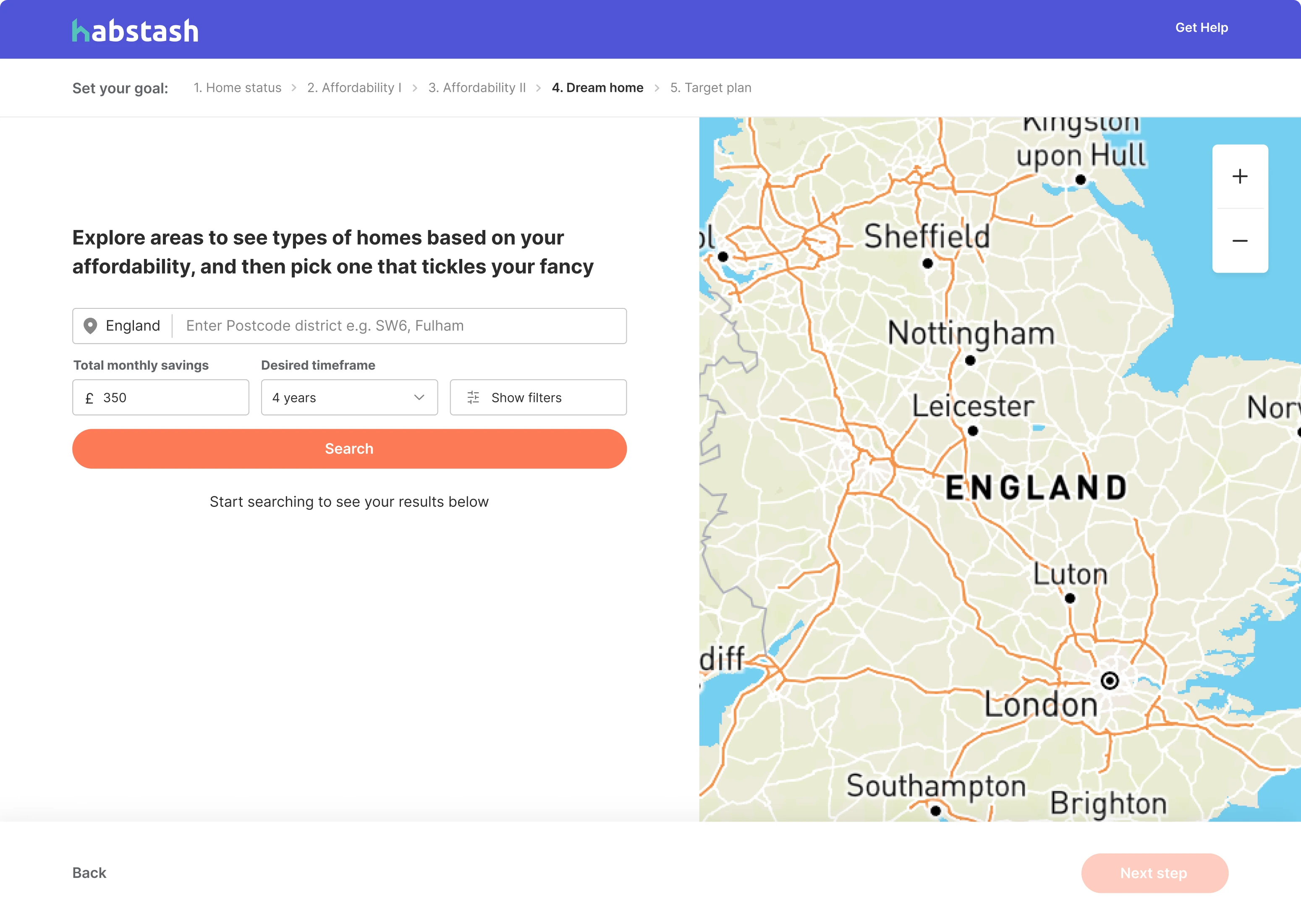 interactive map UI for home buying SaaS app