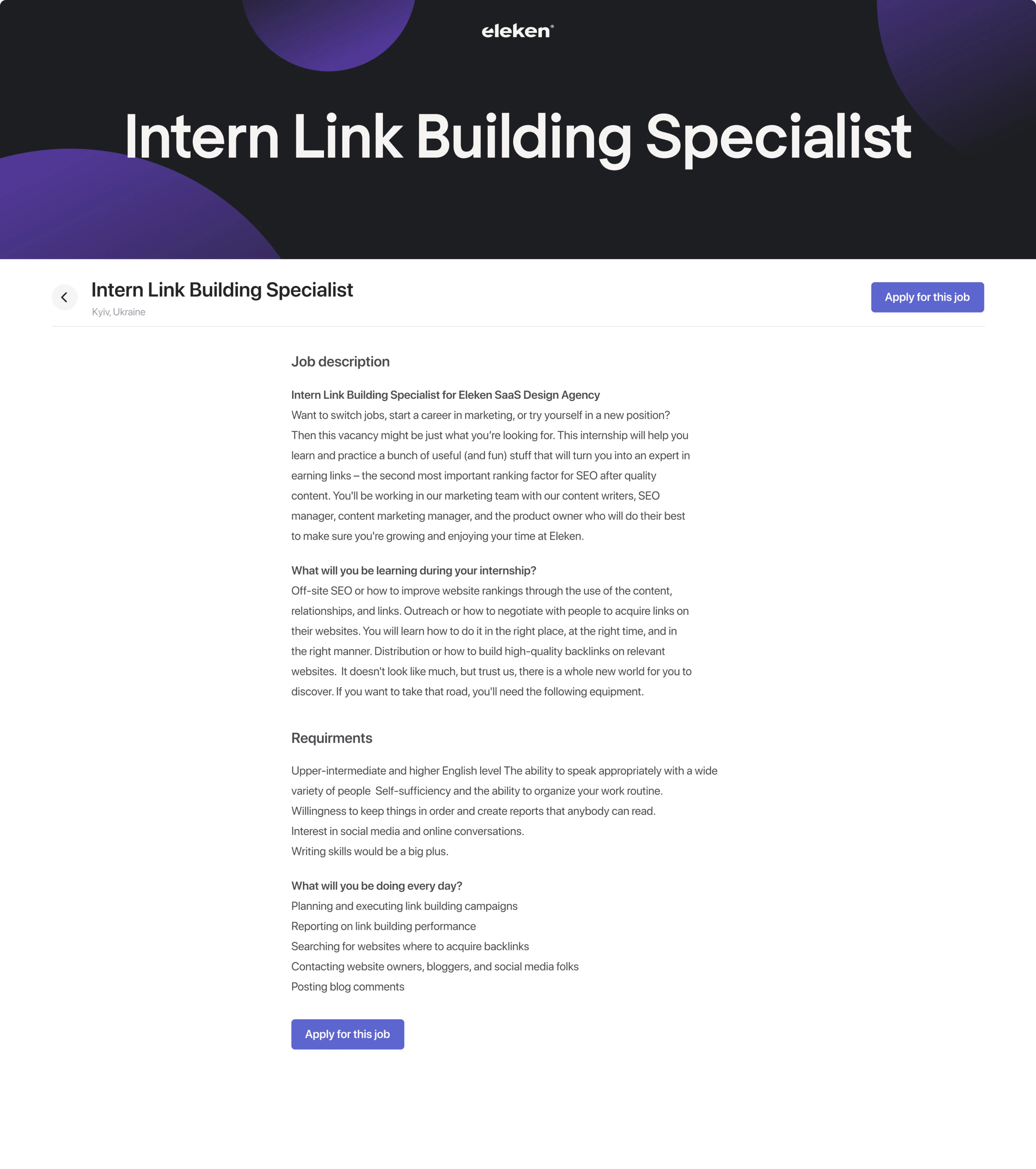Careers site design