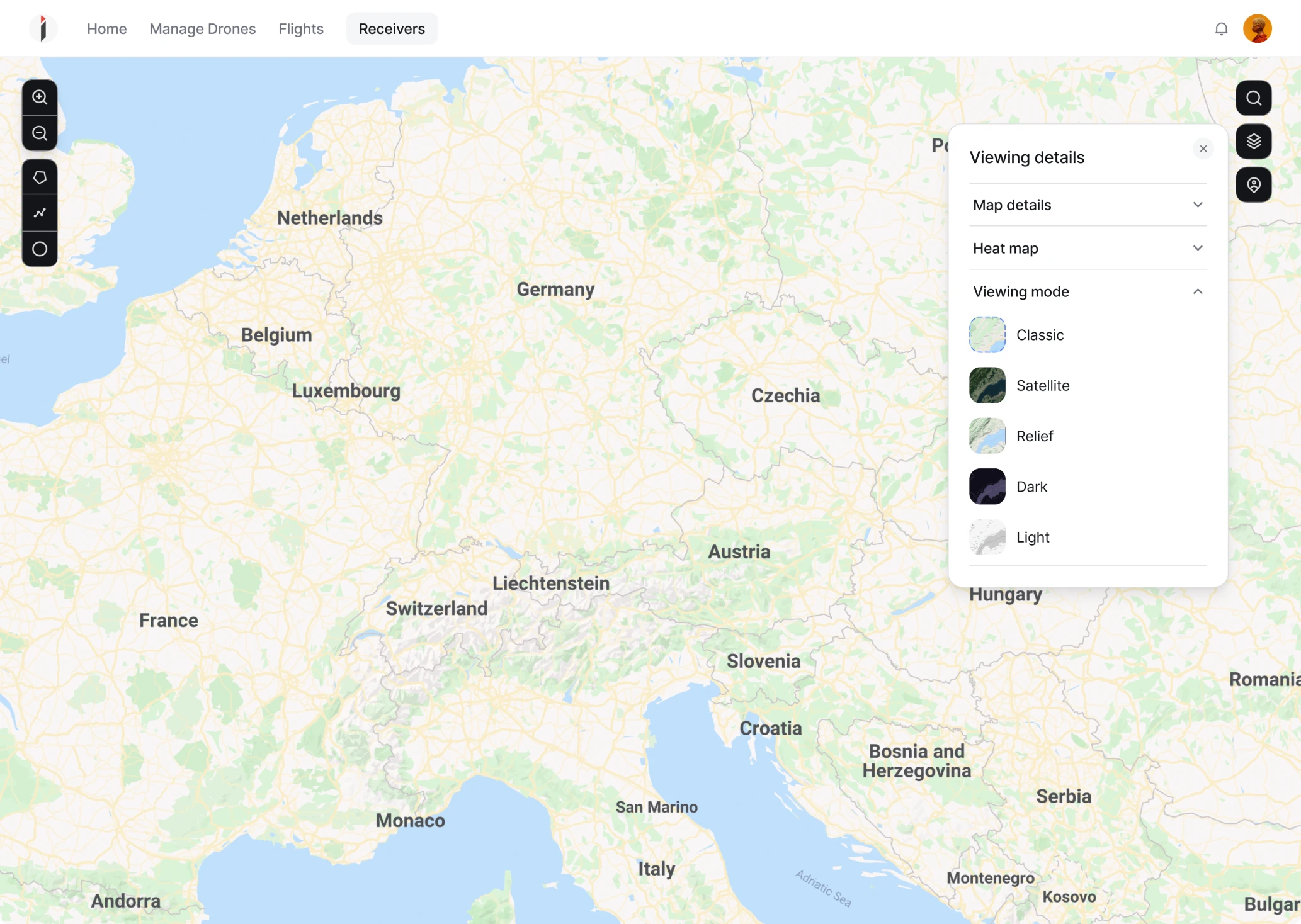 geospatial UI/UX design for a SaaS app