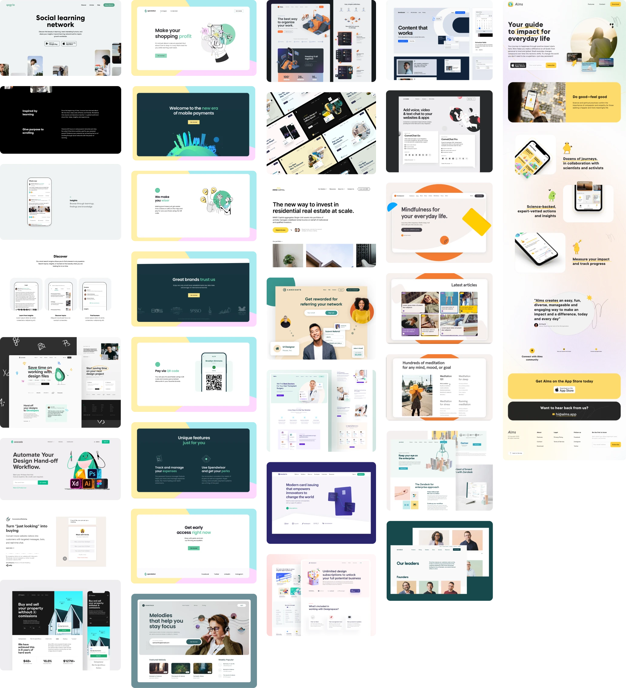The set of references gathered to define the new UI concept