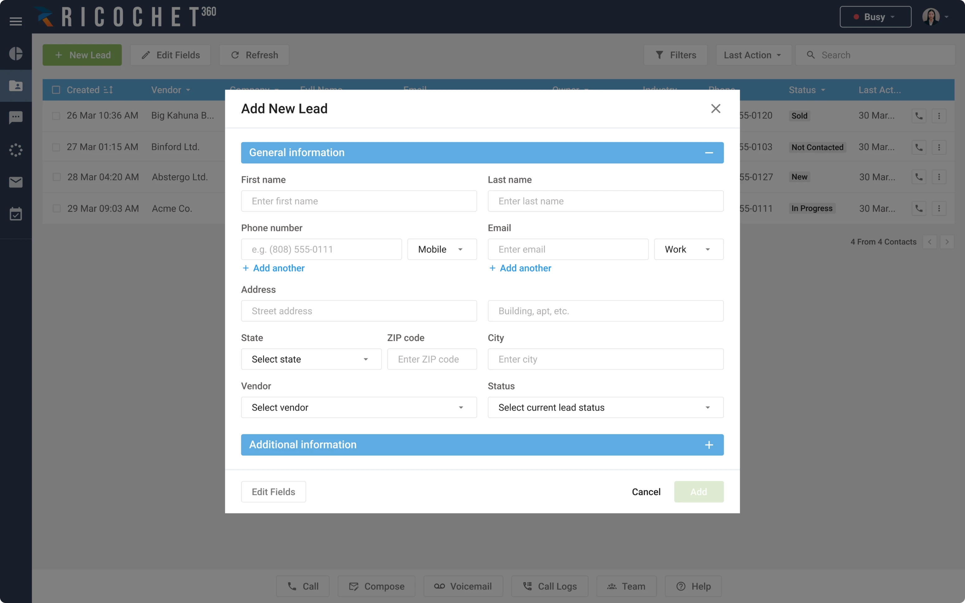 Ricochet interface after Eleken redesign