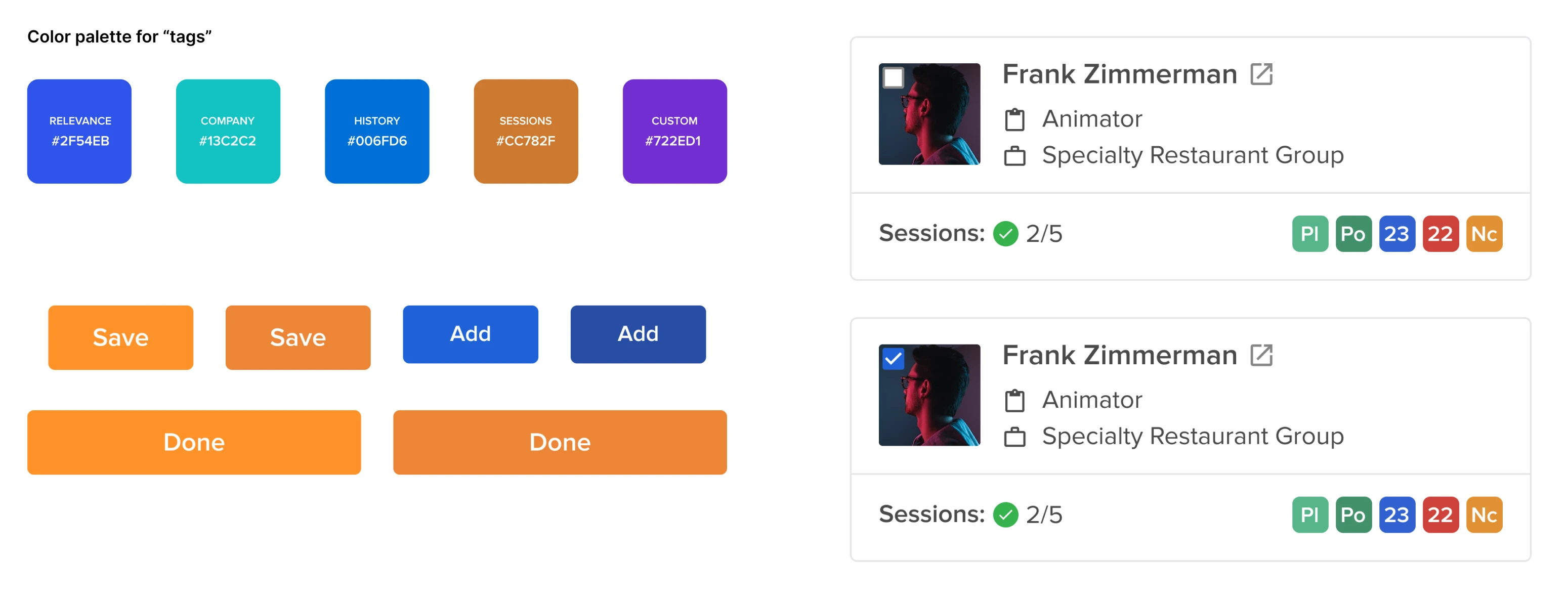 Design system components for event management SaaS