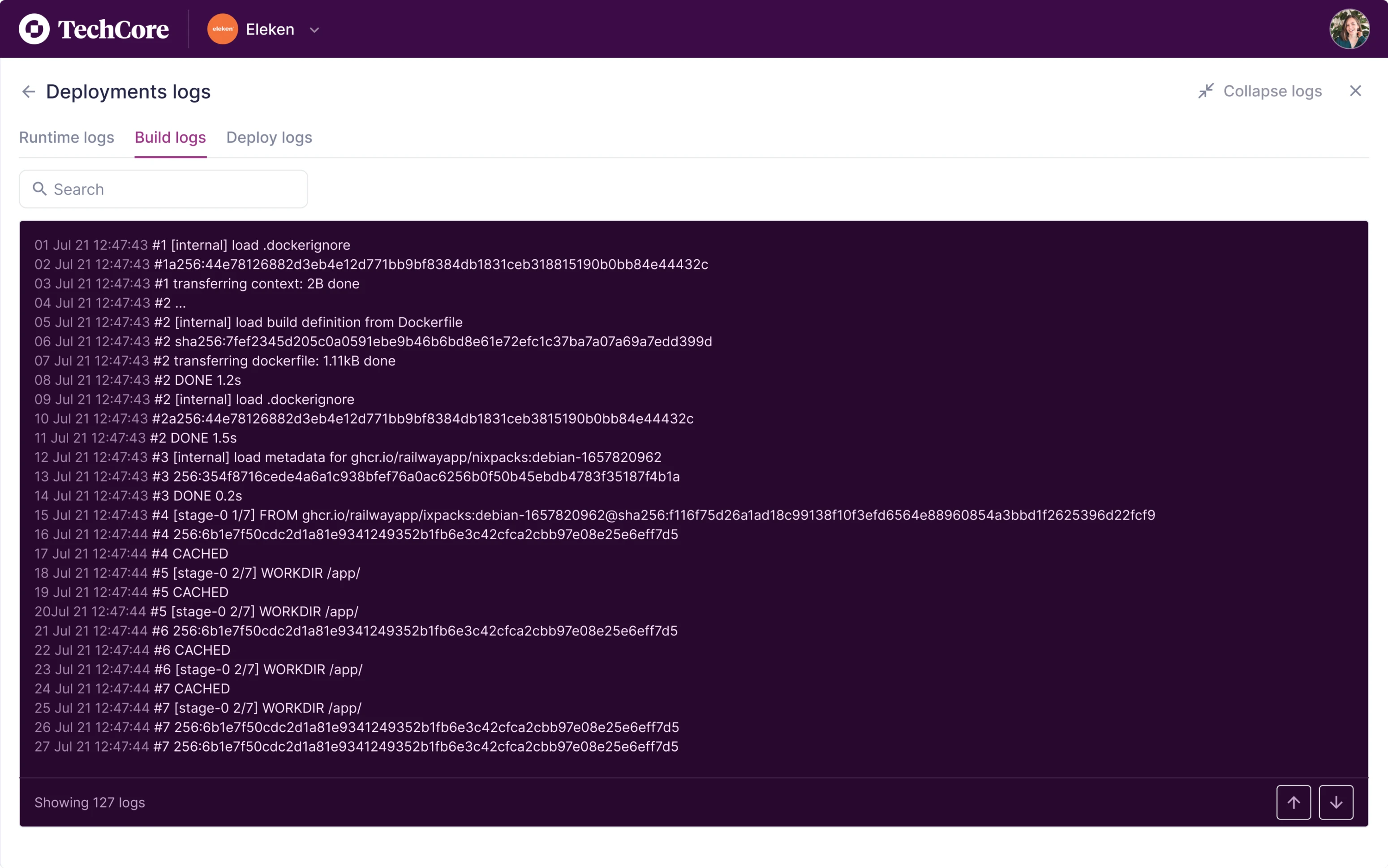 UI design of dark modes for dev software