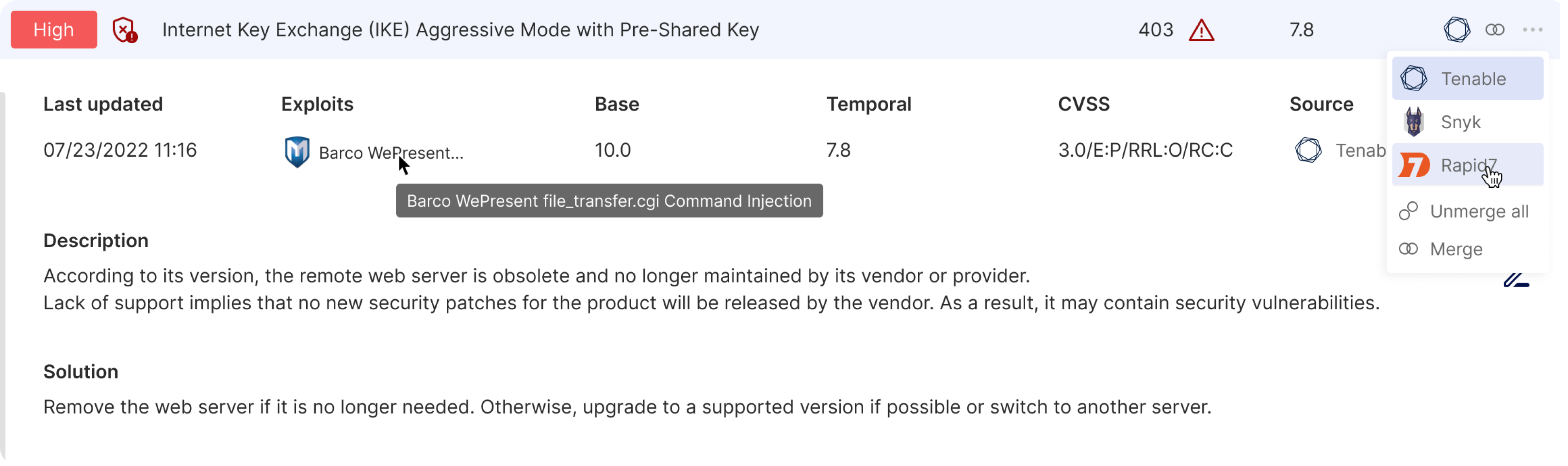 vulnerability records design