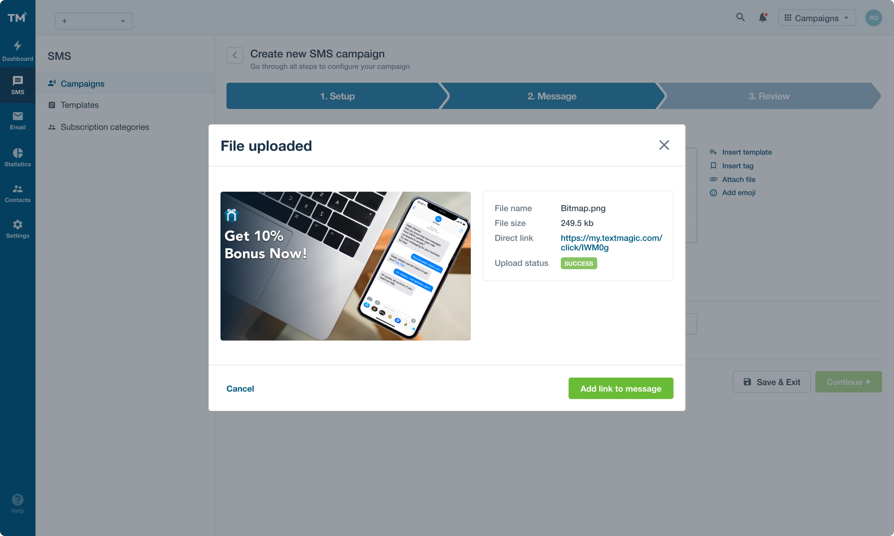 message preview design