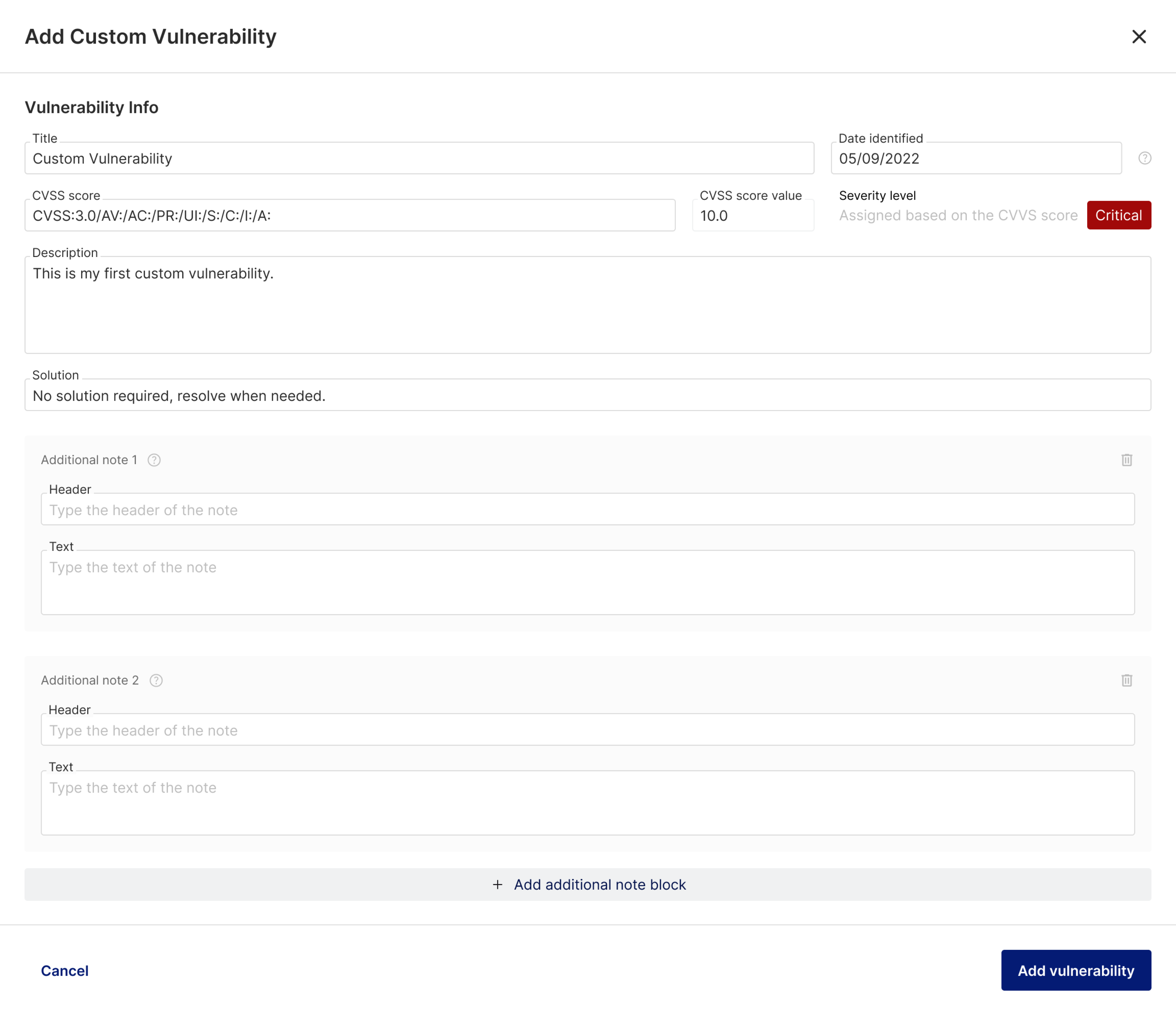 Exporting, updating, and editing vulnerabilities