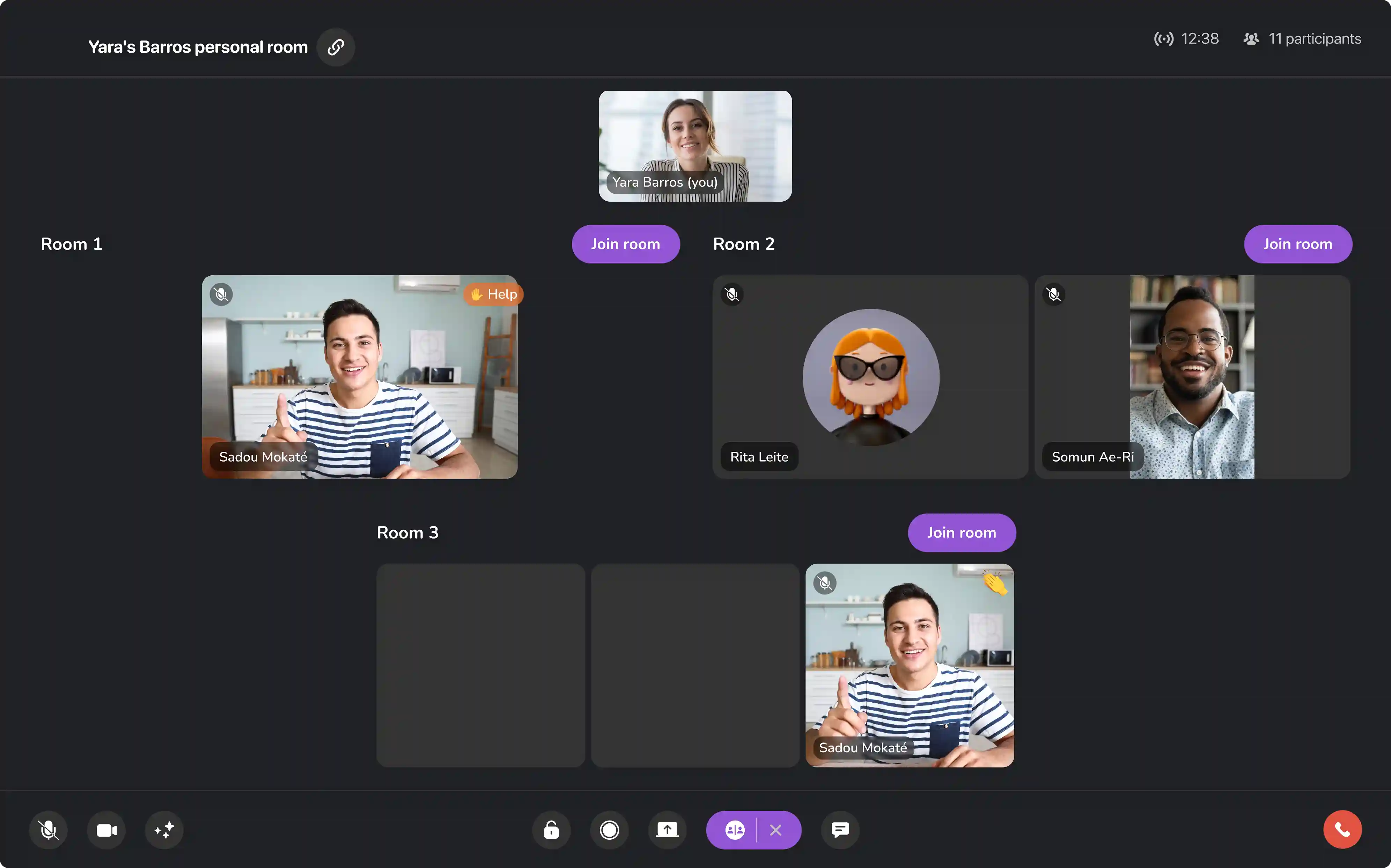 Different screen views when splitting students into group