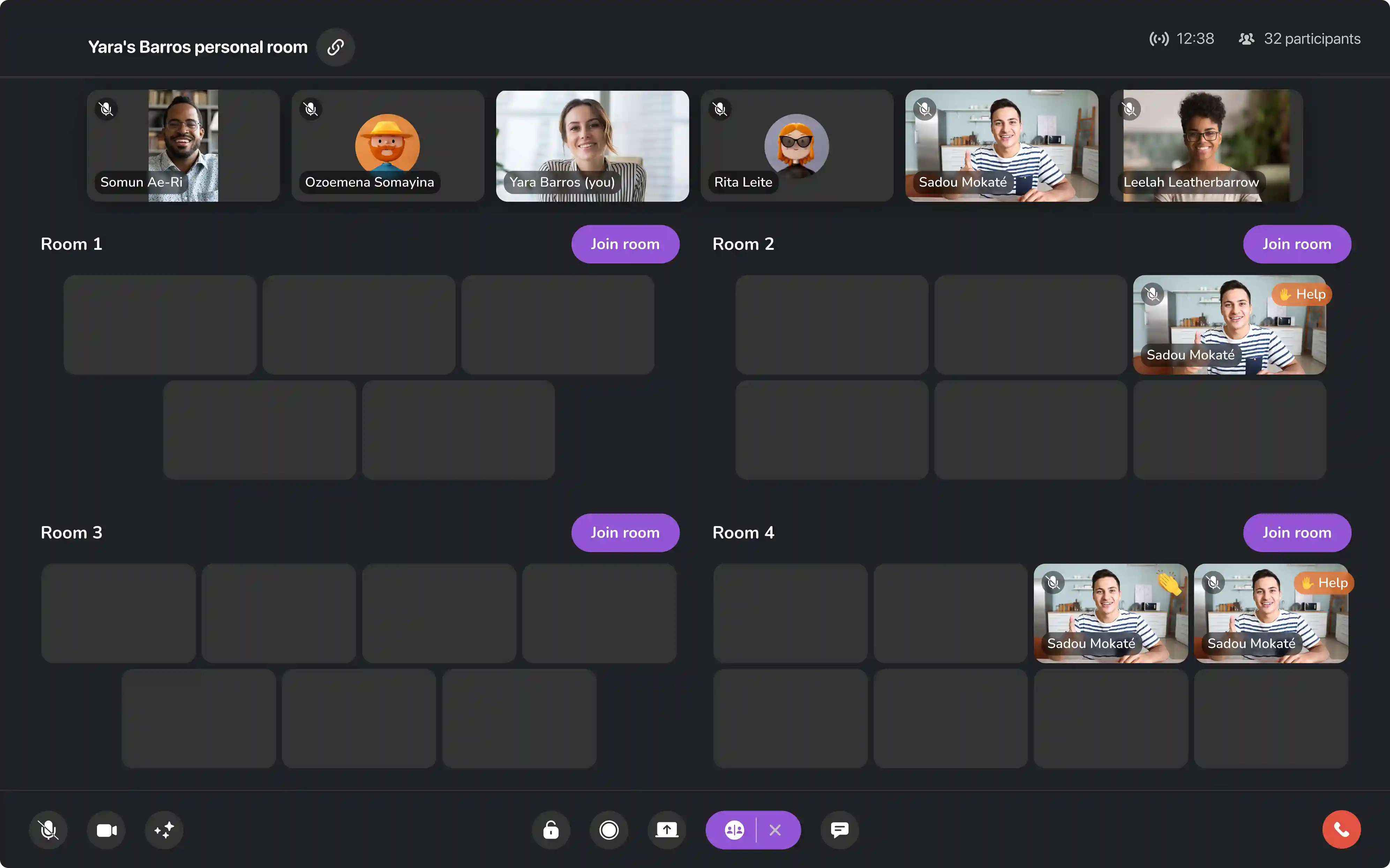 Different screen views when splitting students into group