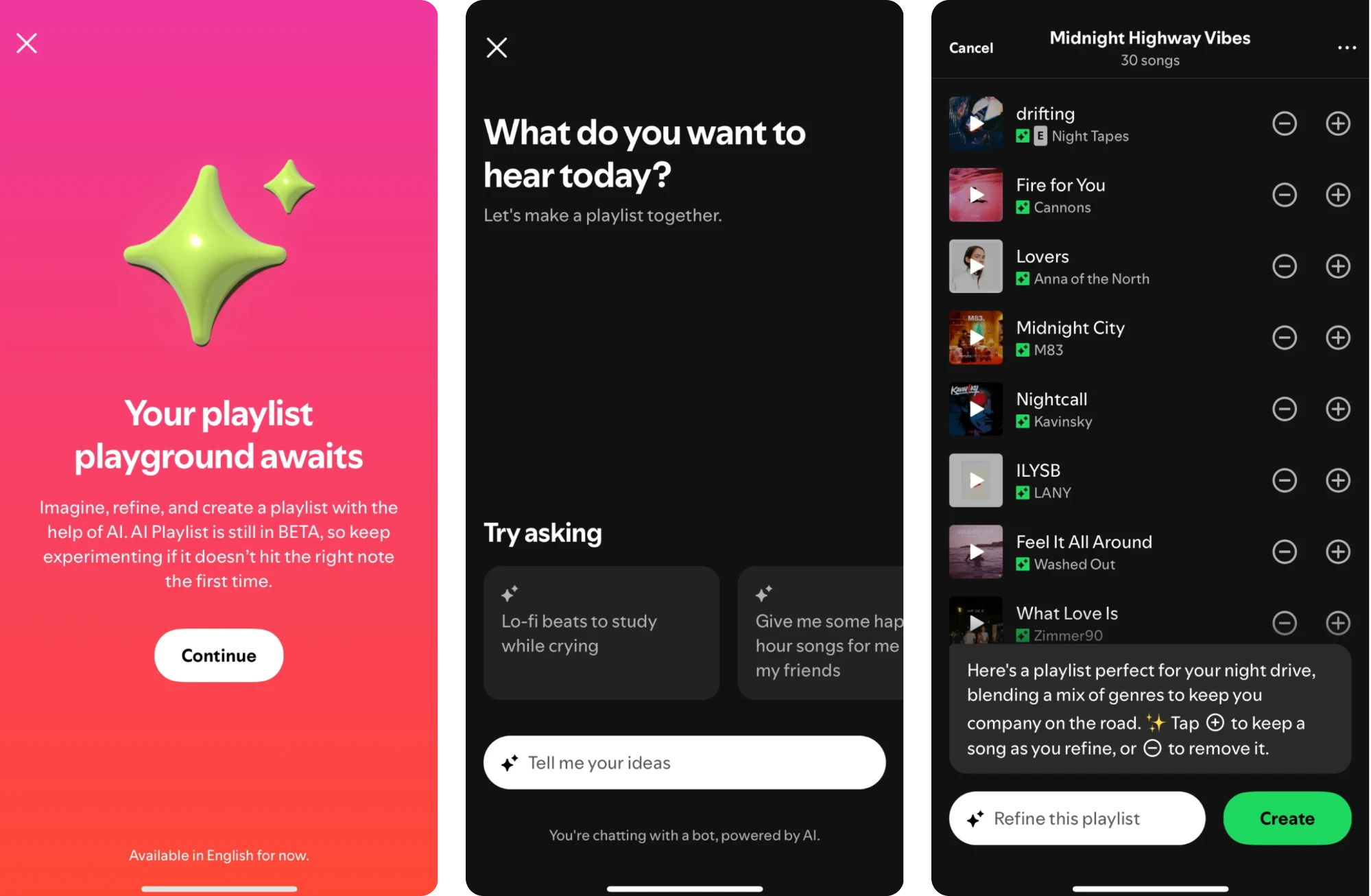 Spotify’s AI Playlist option