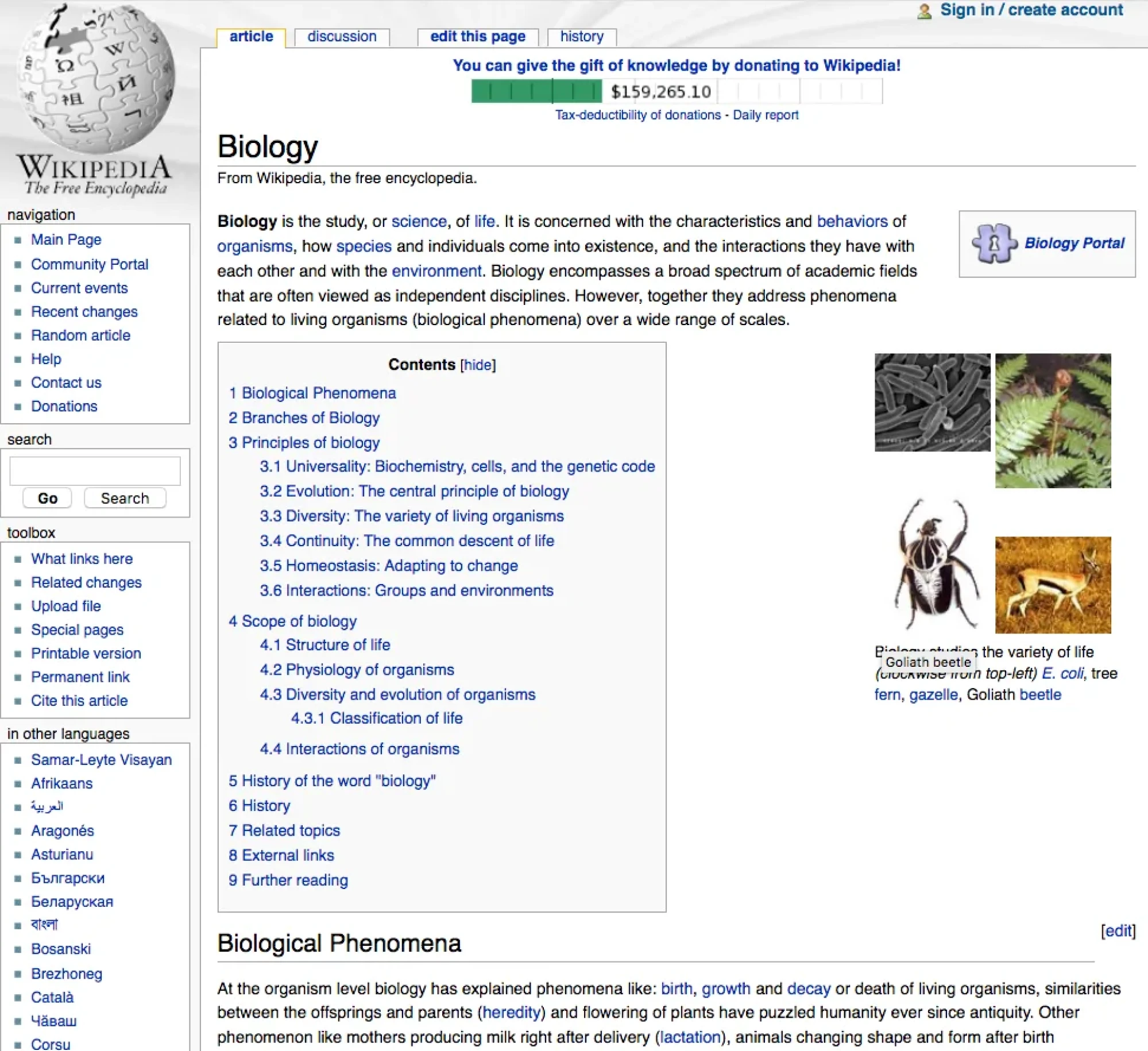 Wikipedia’s design in 2005