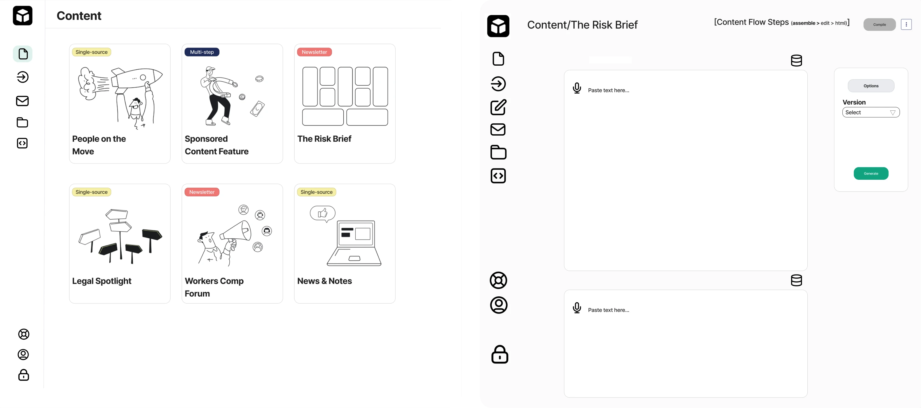 Modia’s user flow before redesign