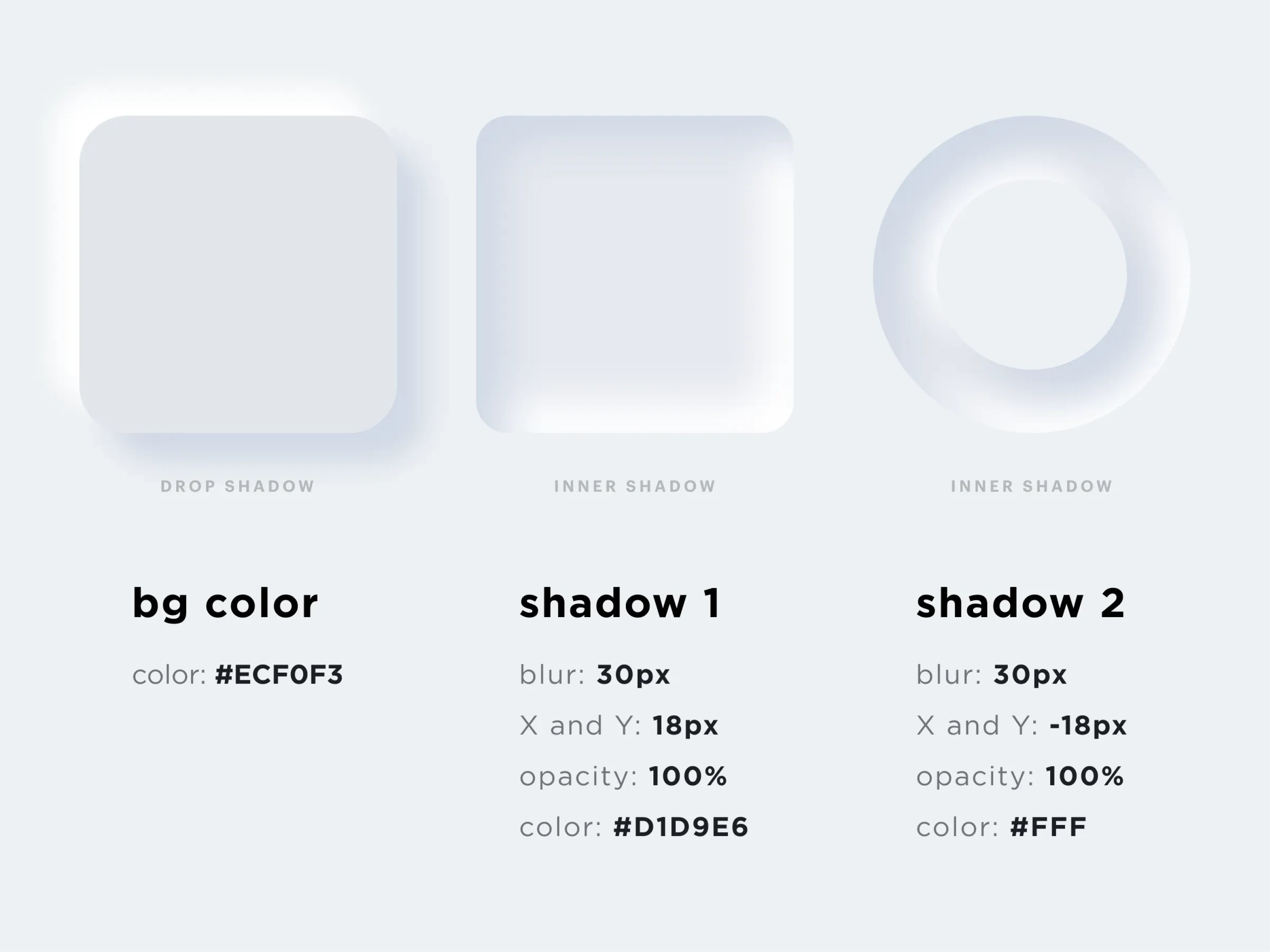 Soft UI shadow examples
