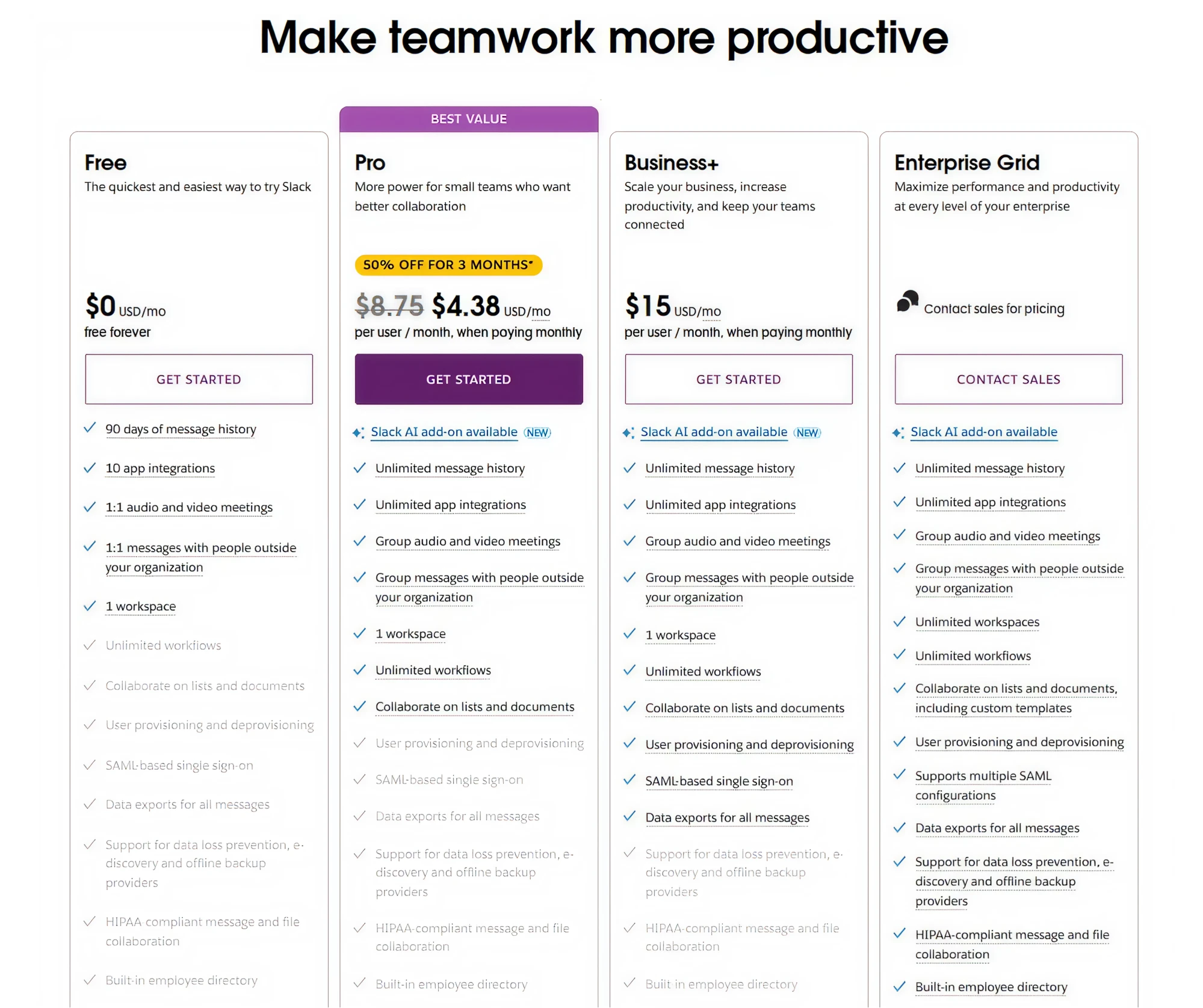 Slack pricing models