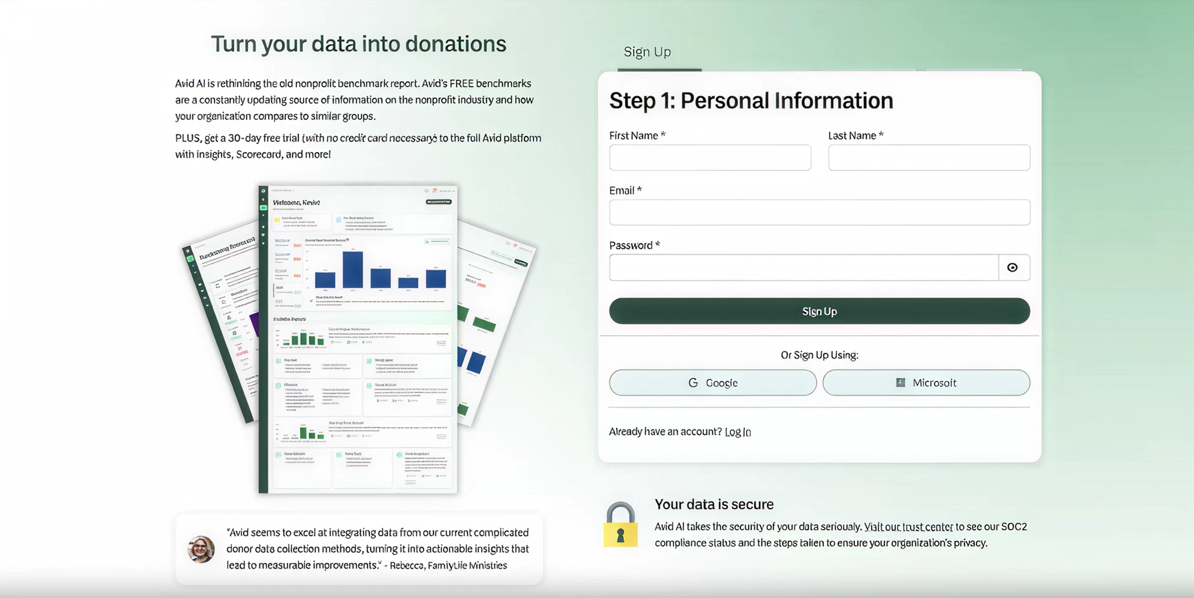 sign up process before