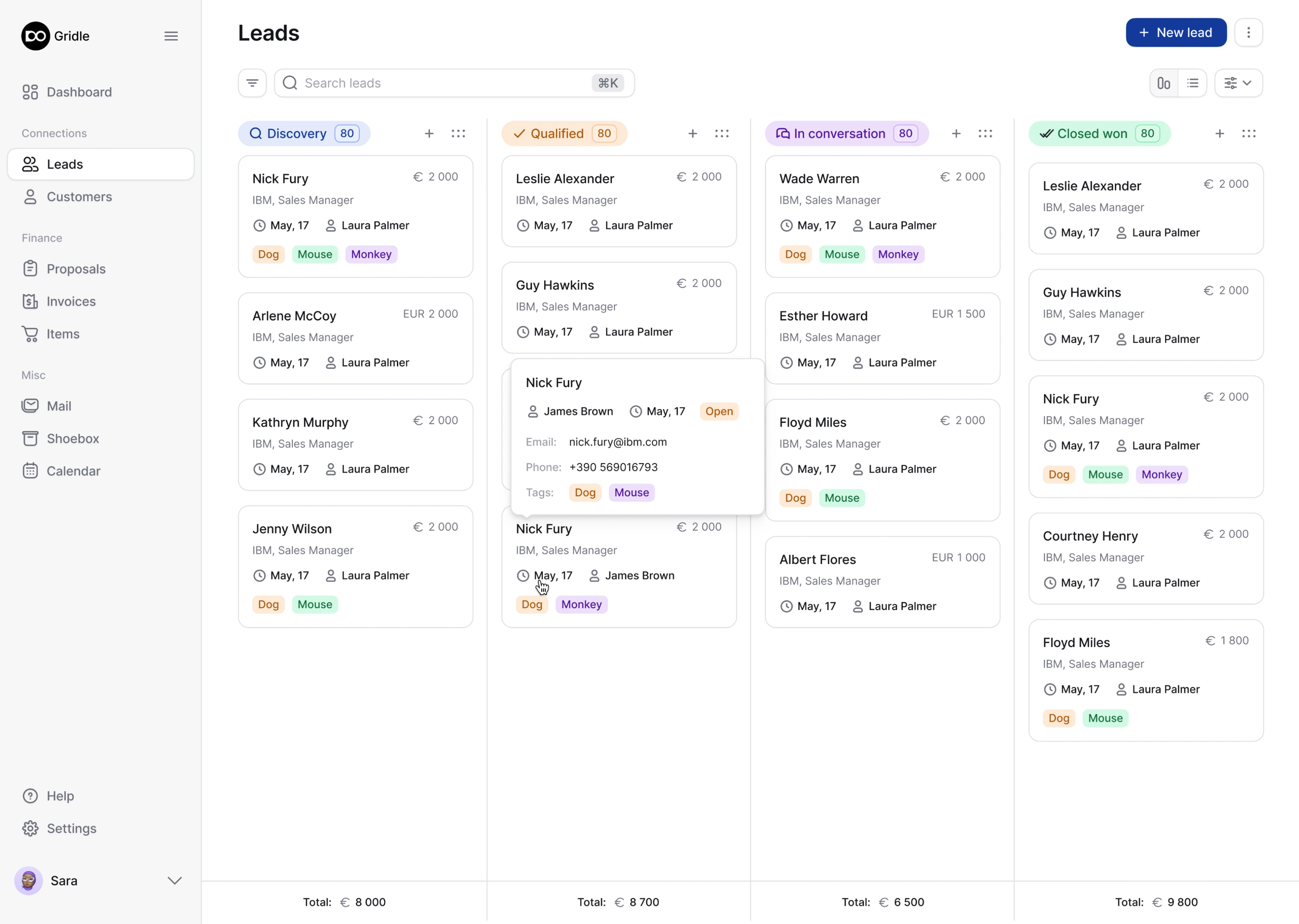 primonent cta button in the saas interface