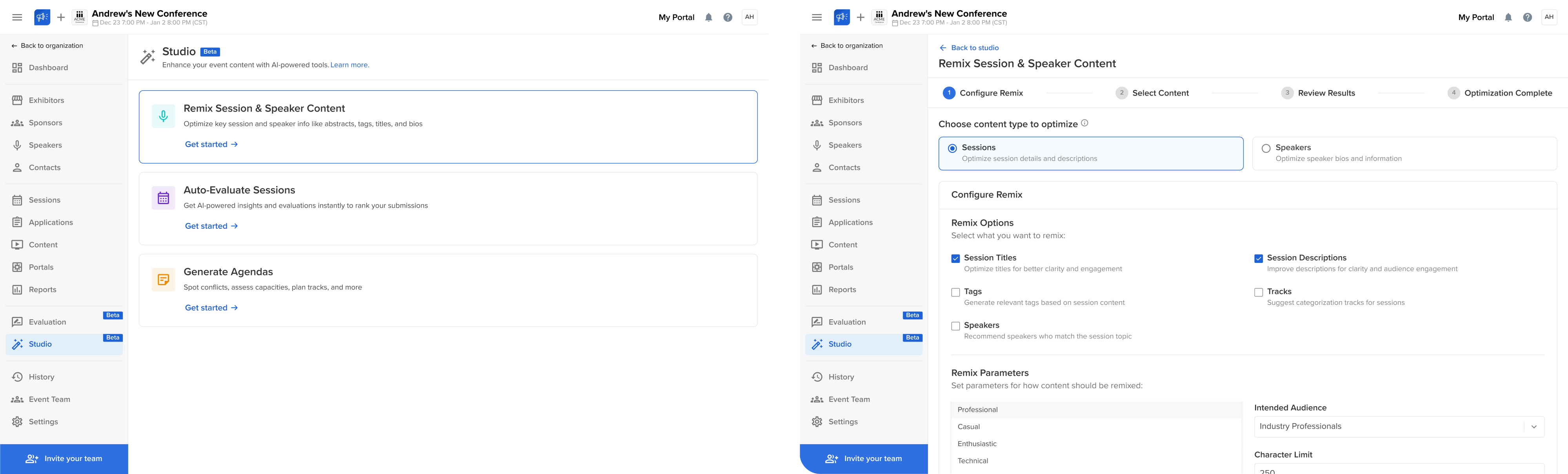 Sessionboard AI feature design