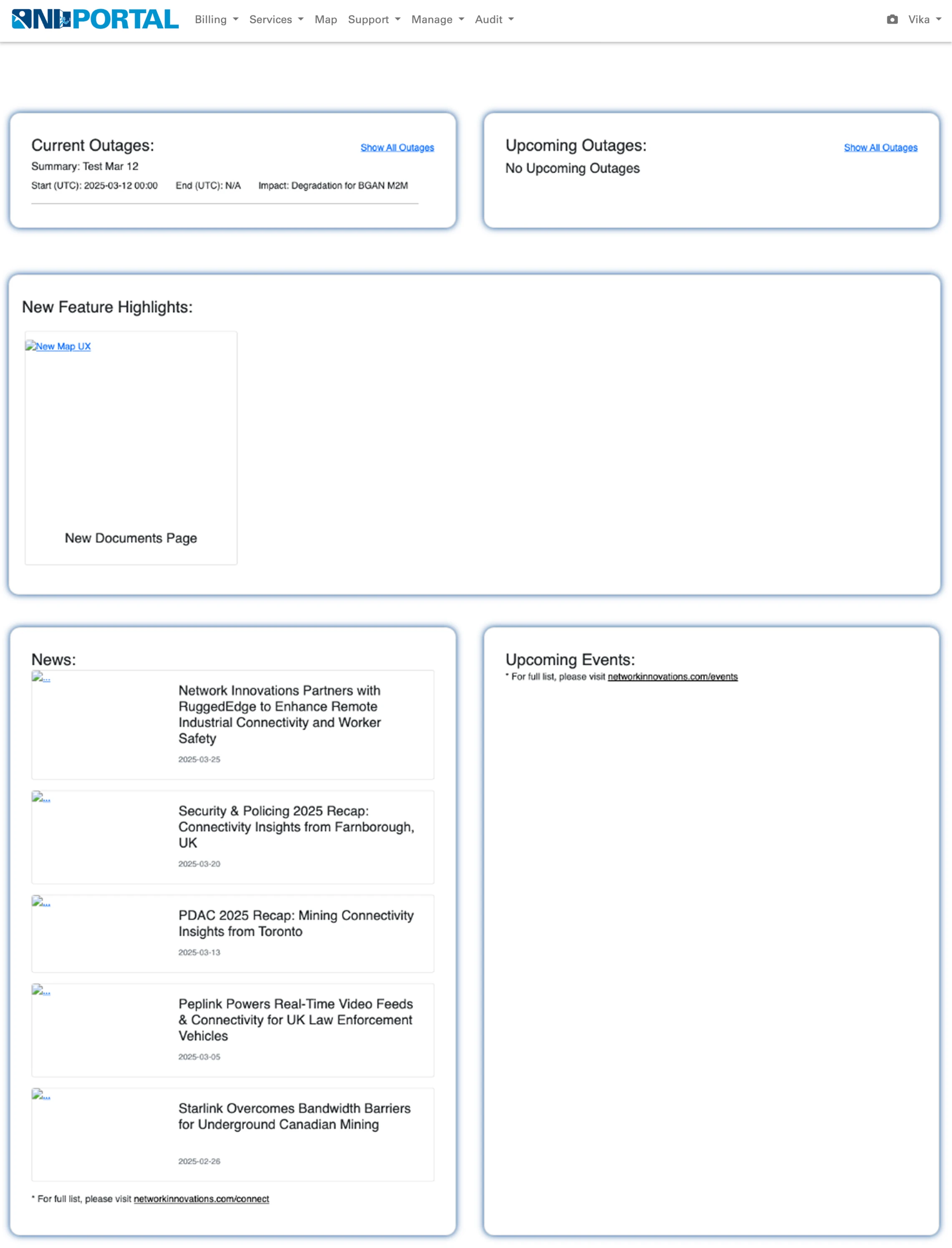 The Home page before the redesign