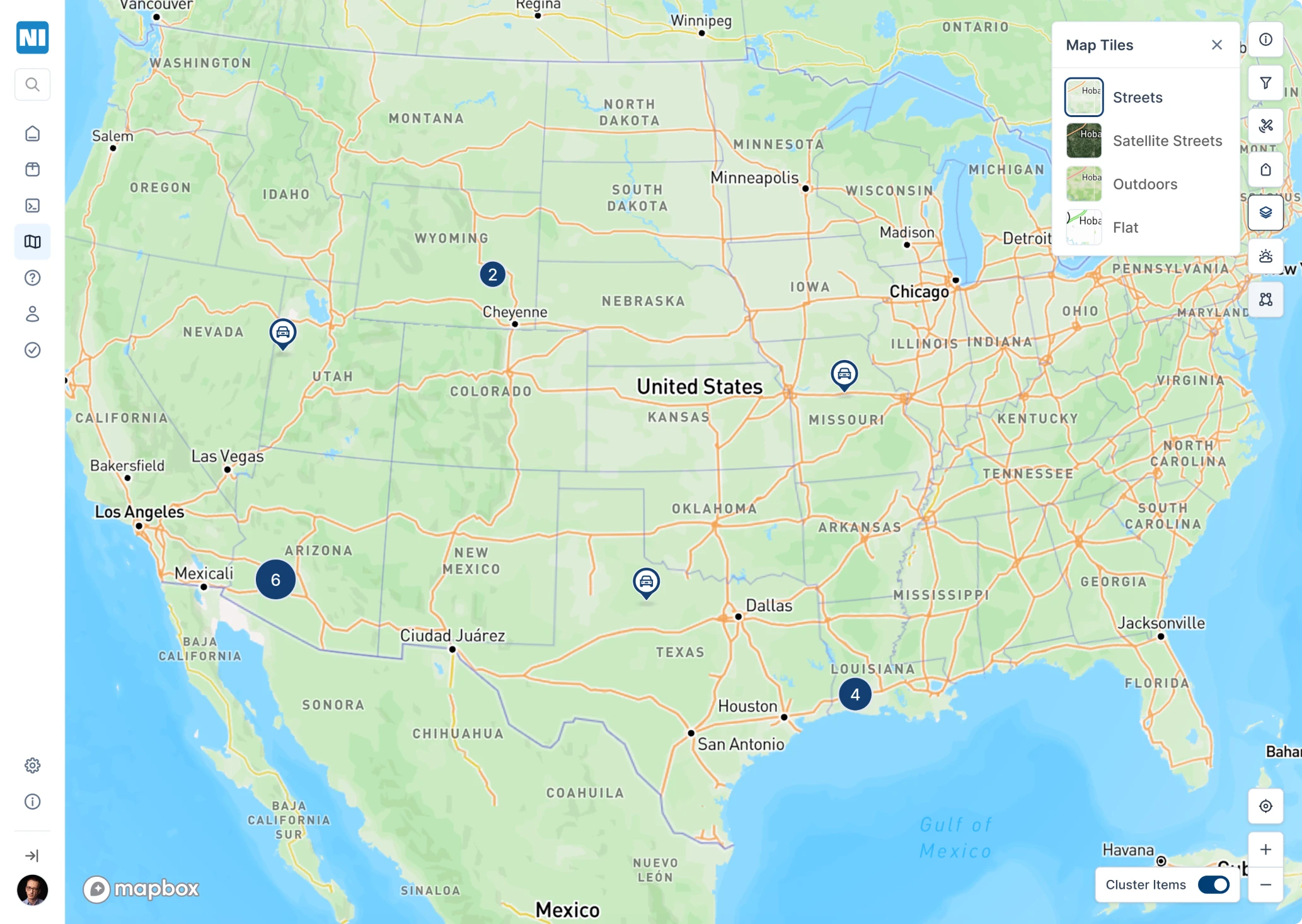 Network Innovations map page with toggle