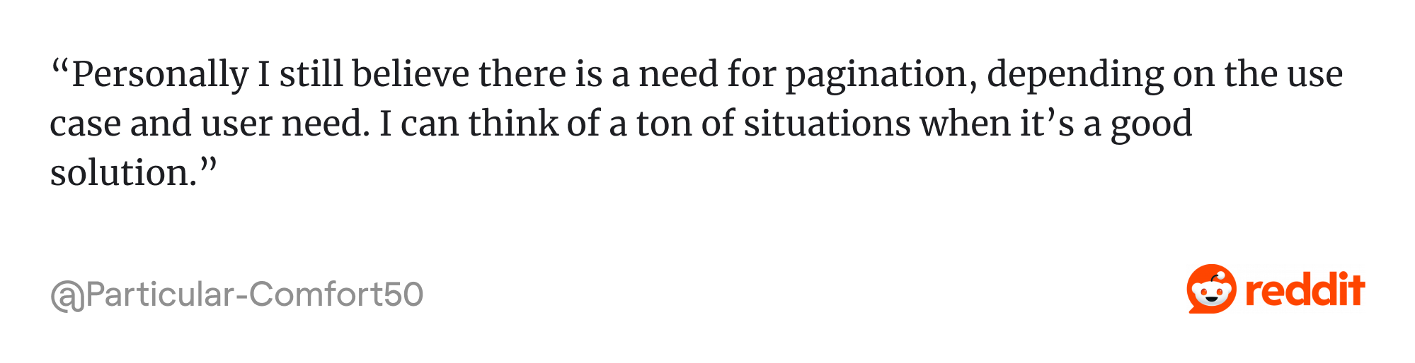 reddit thread about pagination